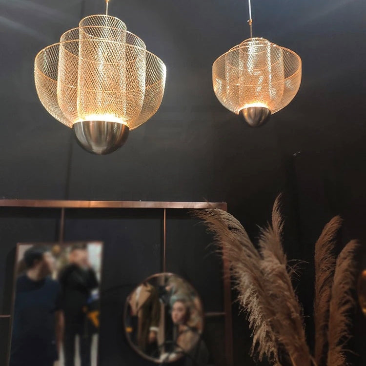 Lampa Sufitowa Wisząca Ażurowa App888-cp Różowe Złoto  6