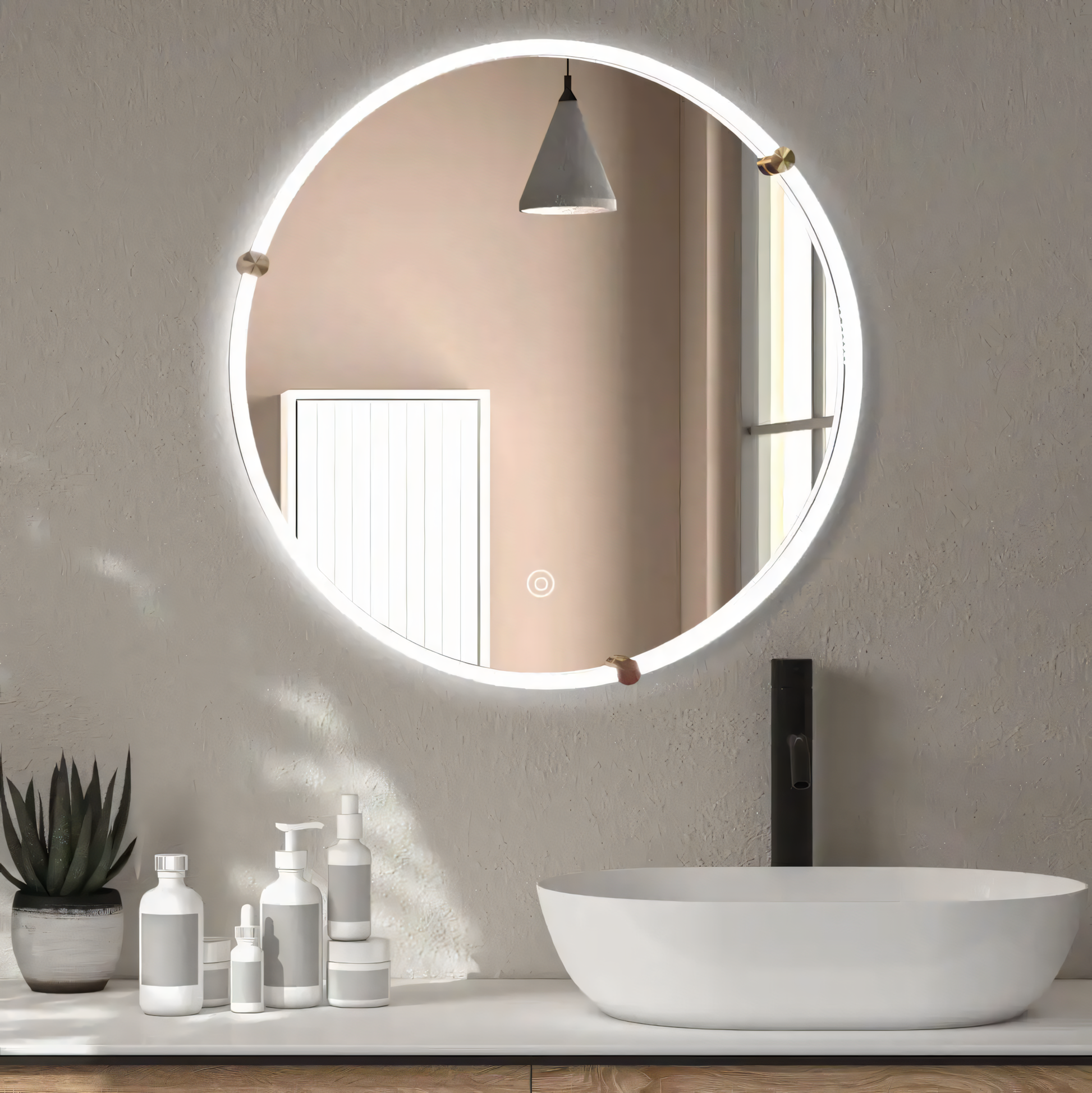 Lustro Ścienne Led Z Ramą 60cm 106  11