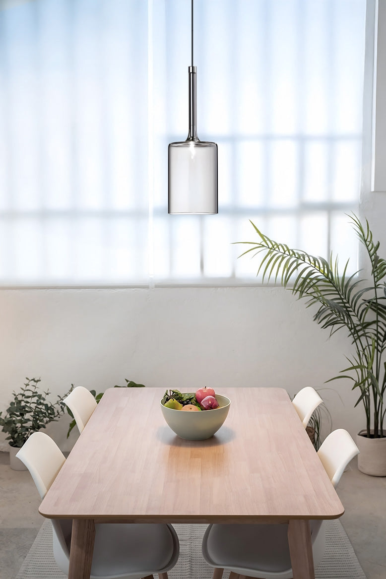 Lampa Sufitowa Wisząca Szklany Klosz APP1702-1CP Grey B  2