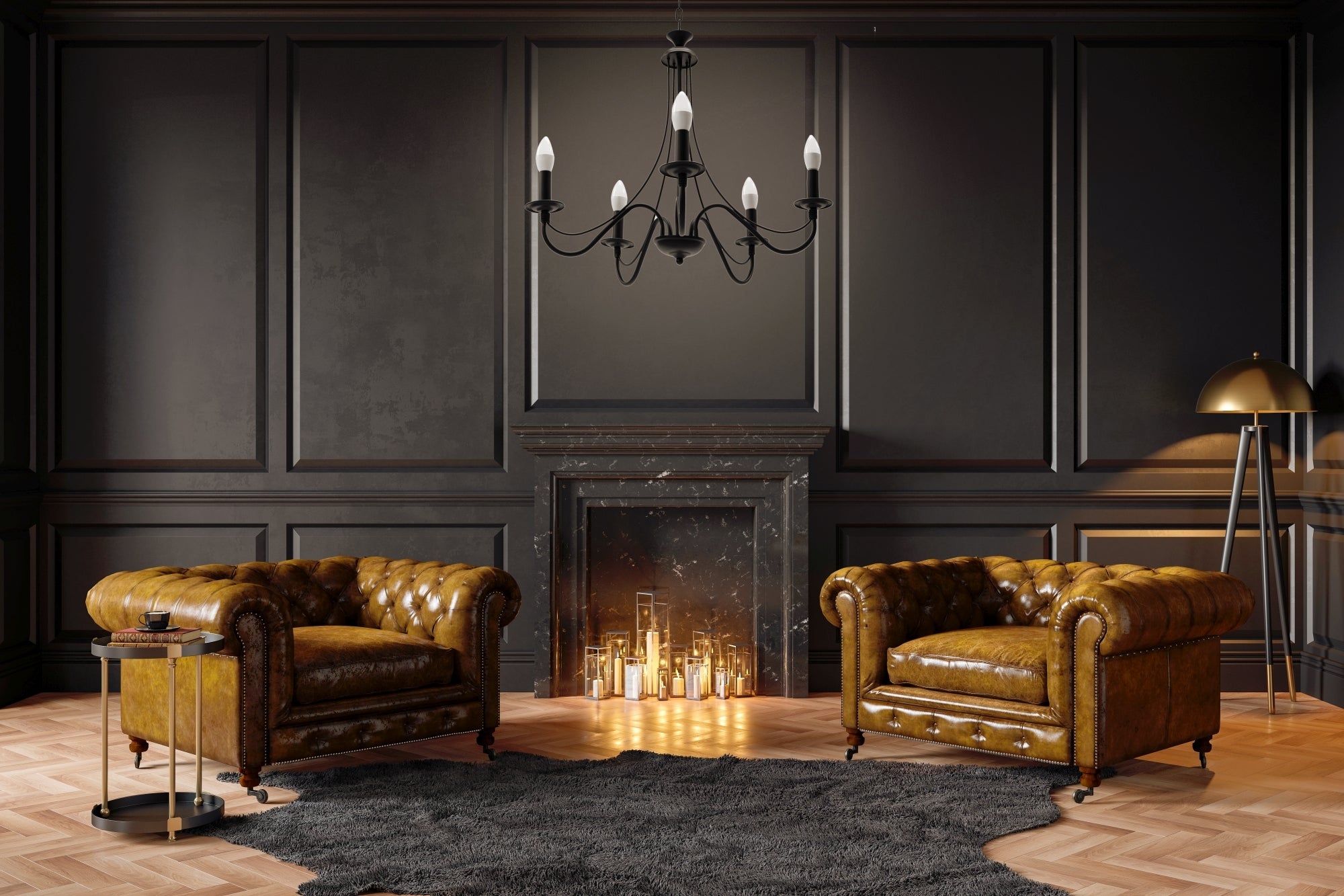 Lampa Sufitowa Wisząca Rustykalna APP647-5CP Czarna  8