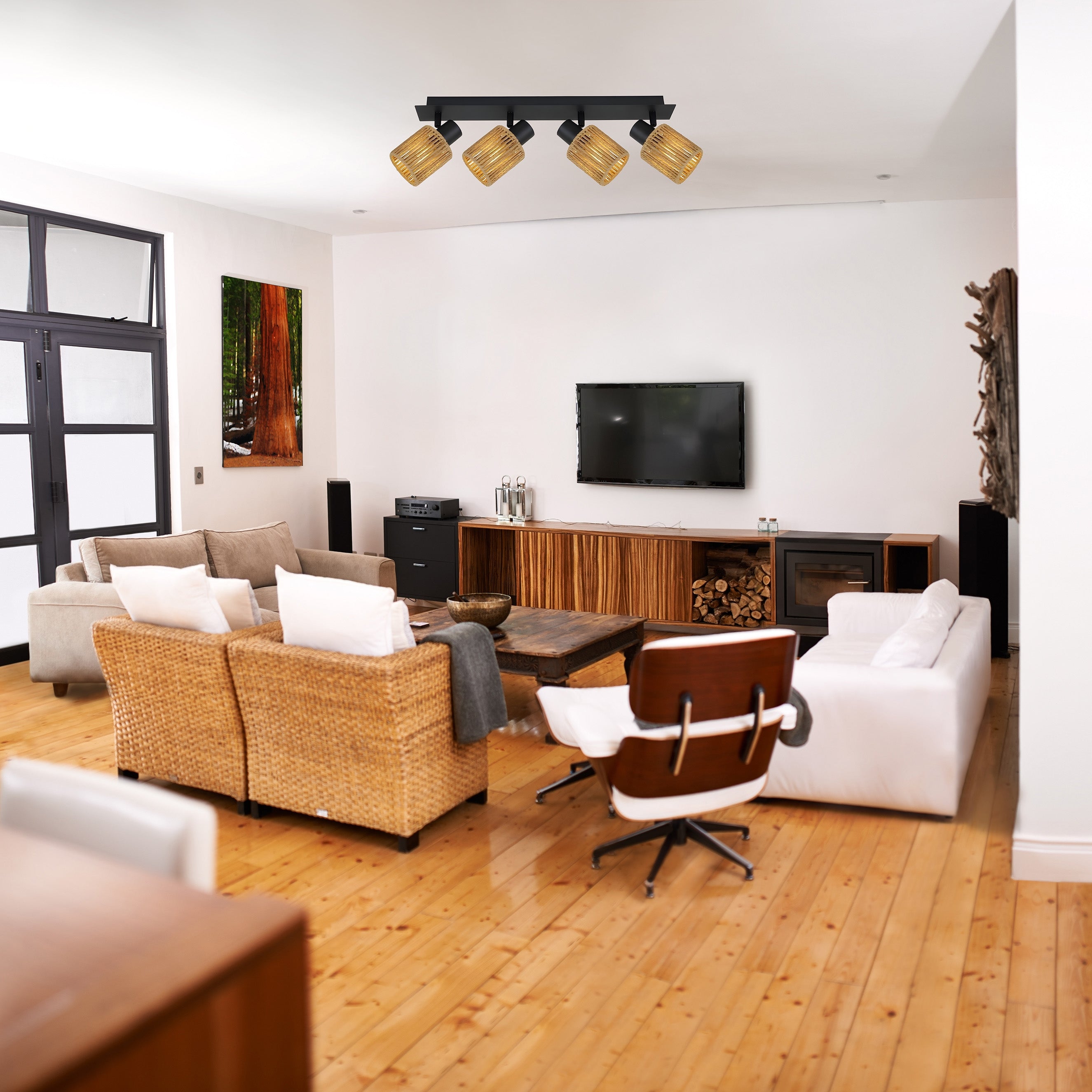 Lampa Sufitowa Wisząca APP1825-4W Nature Black  2