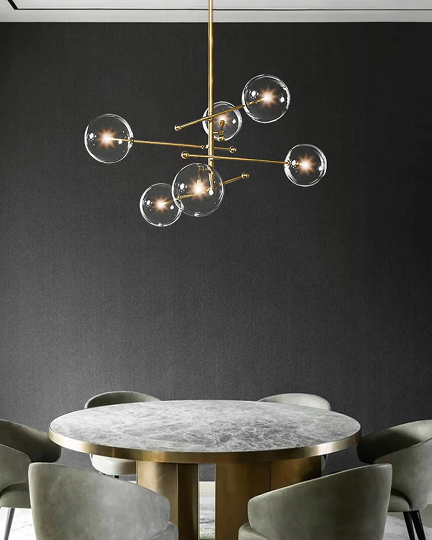 Lampa Wisząca Szklane Kule 6 Szt APP919-6CP Złota  4