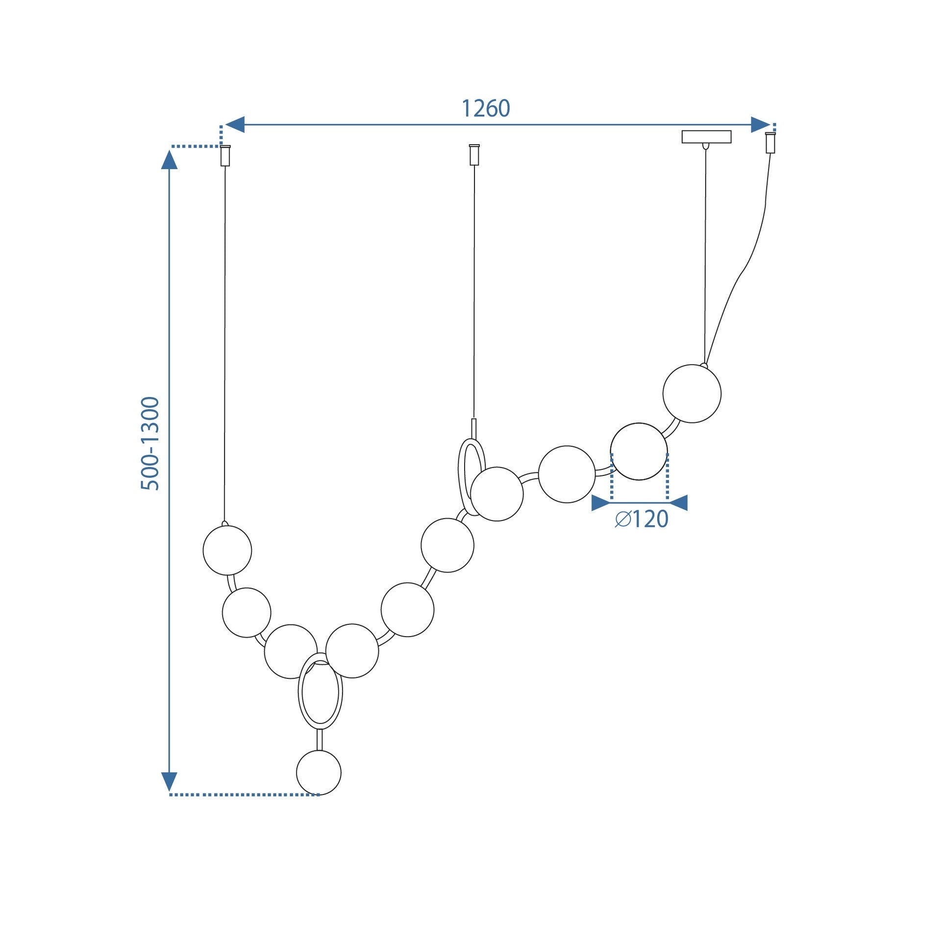 Lampa Sufitowa Wisząca Led APP1444-10CP Złota  10