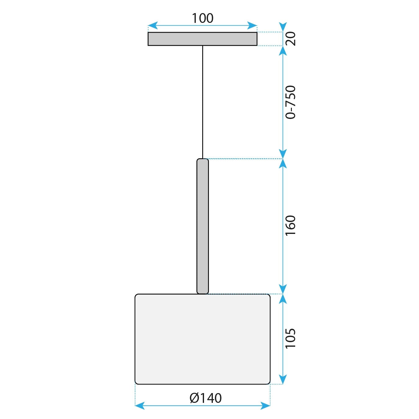 Lampa Sufitowa Wisząca Szklany Klosz APP1701-1CP Grey A  4