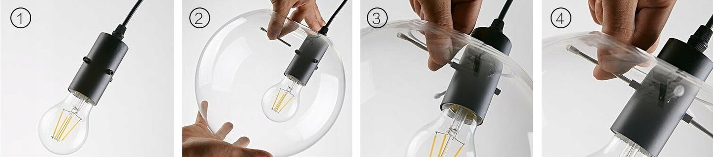 Lampa Sufitowa Wisząca Szklana Lassi 30 Cm APP308-1CP Czarna  9