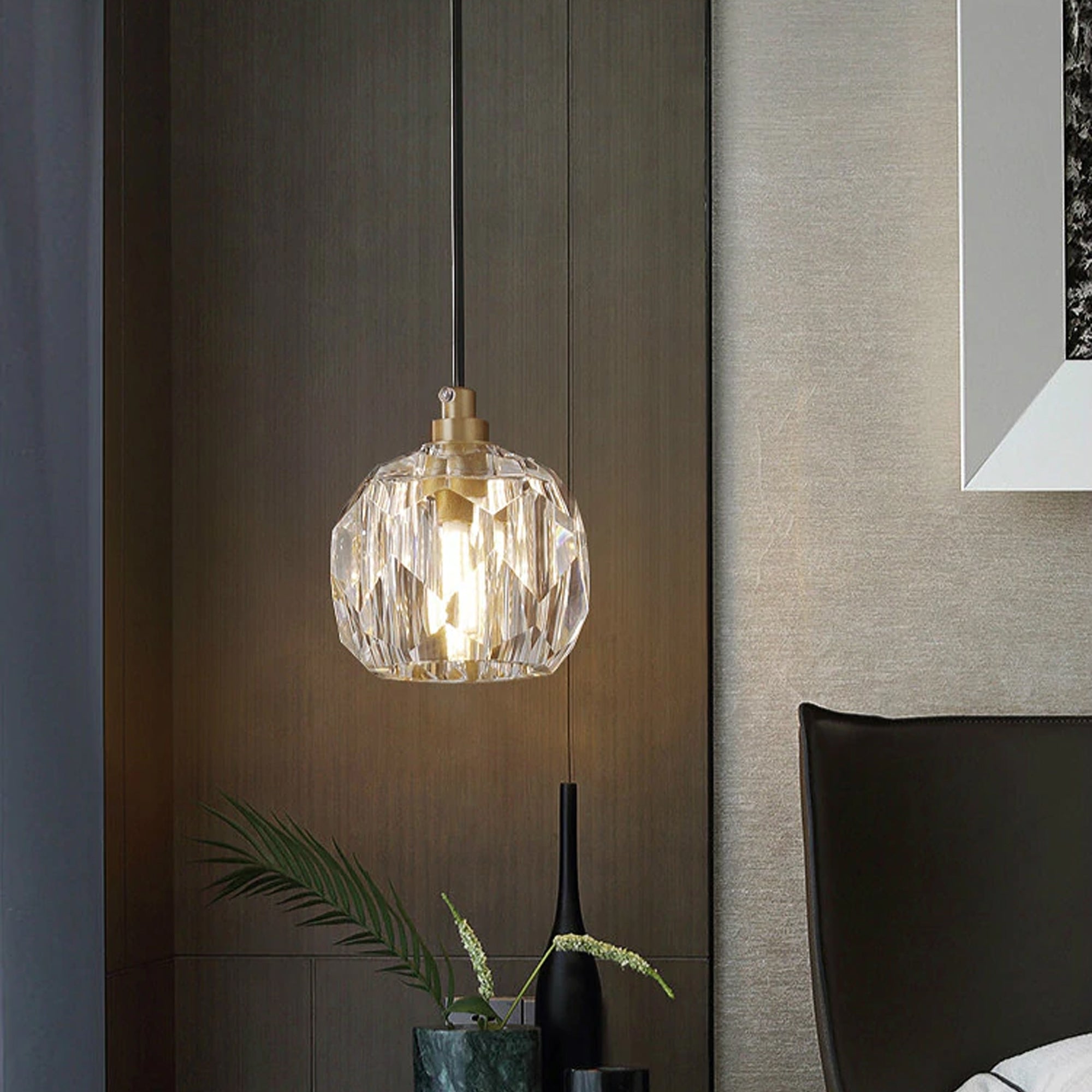 Lampa Sufitowa Kryształ APP586-1CP Czarna  6