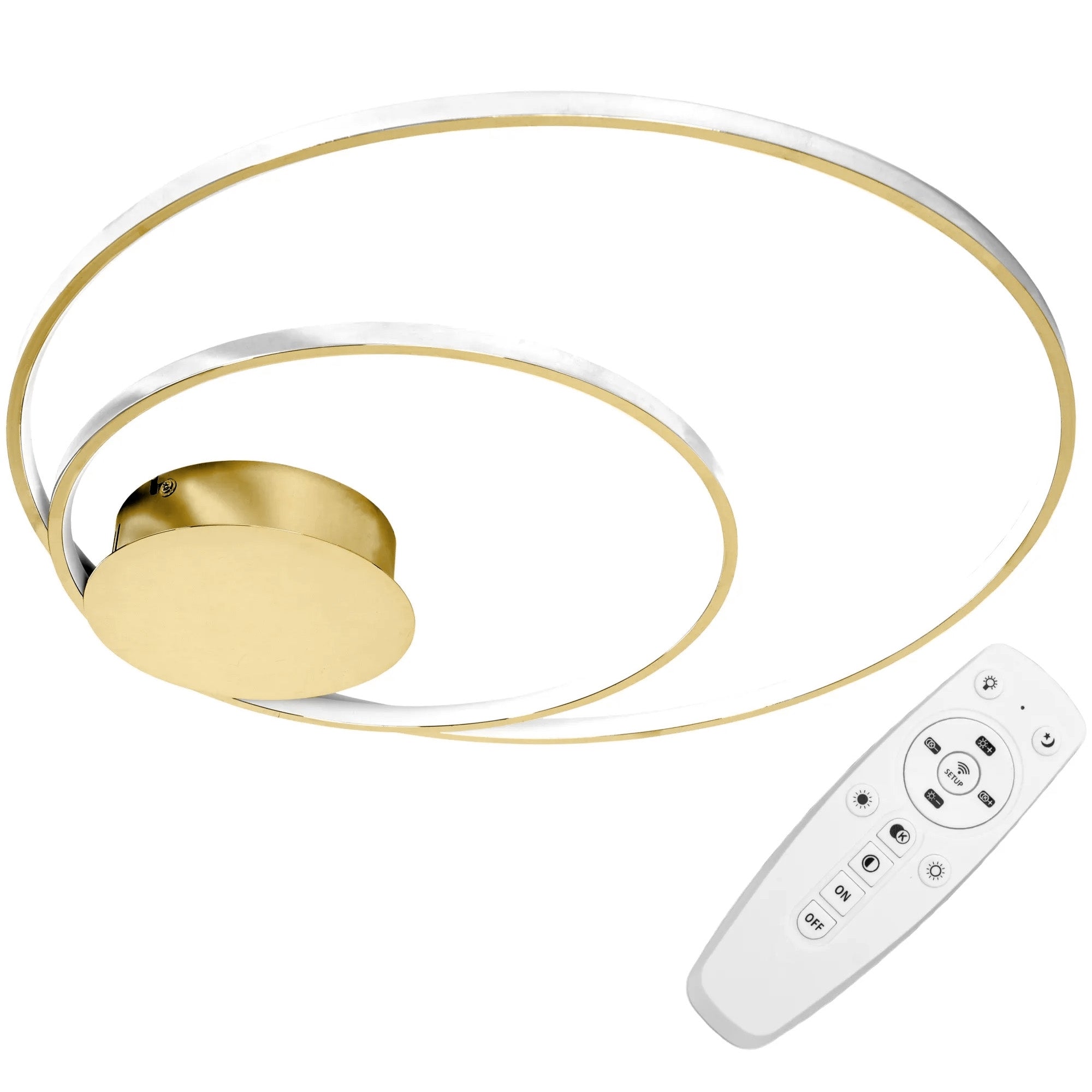 Lampa Sufitowa Z Pilotem Plafon Led App803-c Złota  1