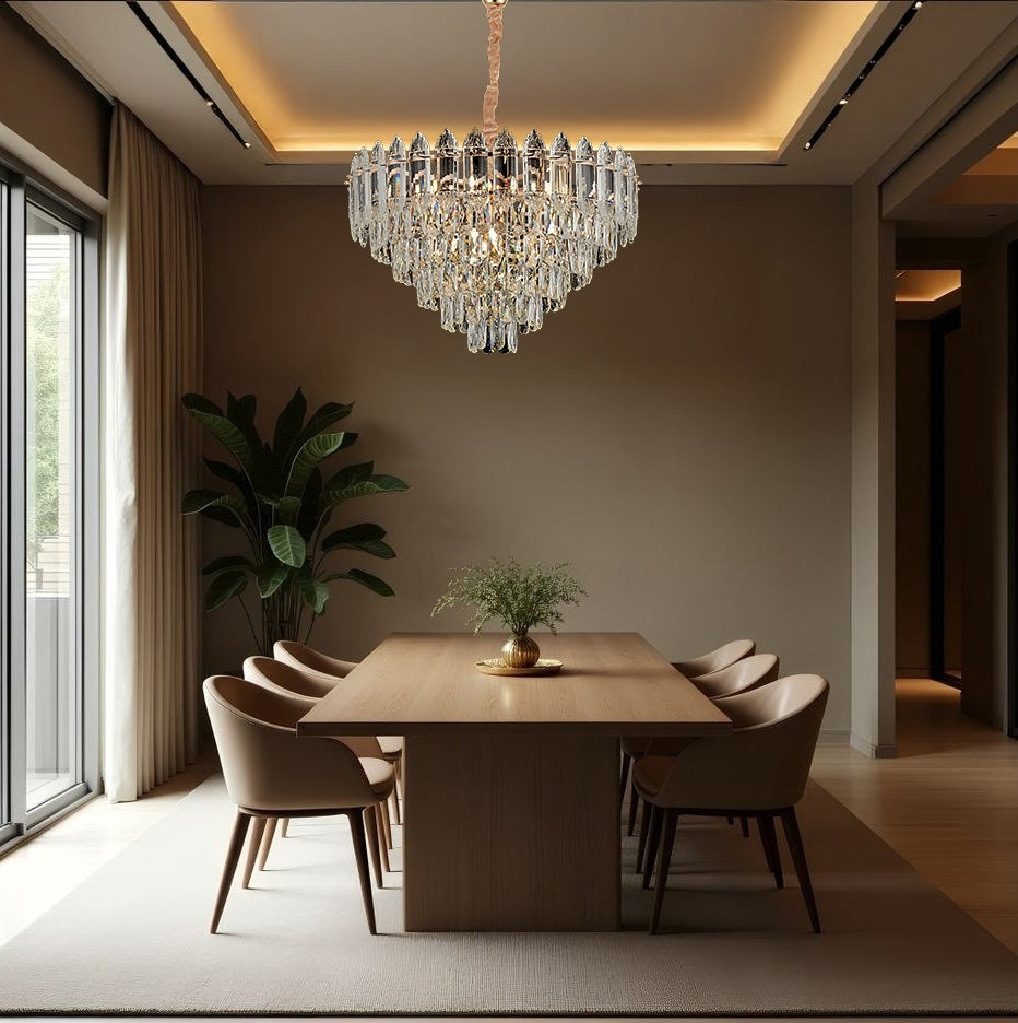 Lampa Wisząca Z Kryształami G057-cp 50cm Złota  4