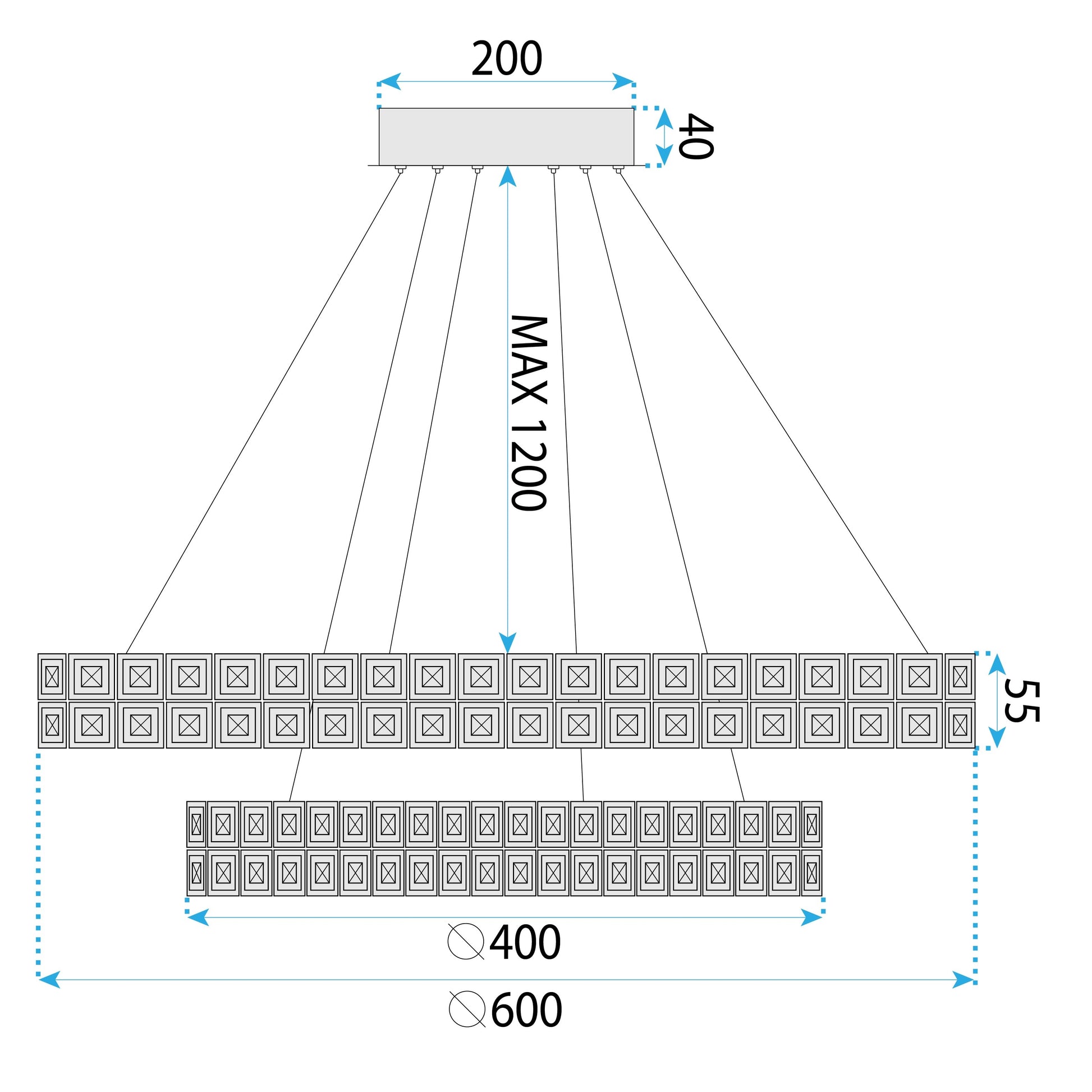 Lampa Wisząca Led Kryształowa Ms007-cp Chrom  8