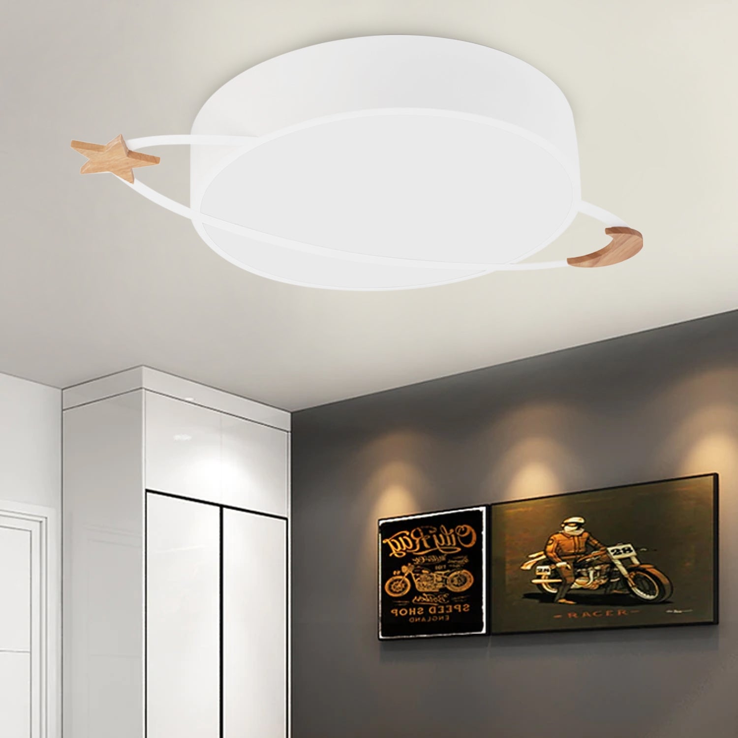 Lampa Plafon Moon App865-c Biała  5