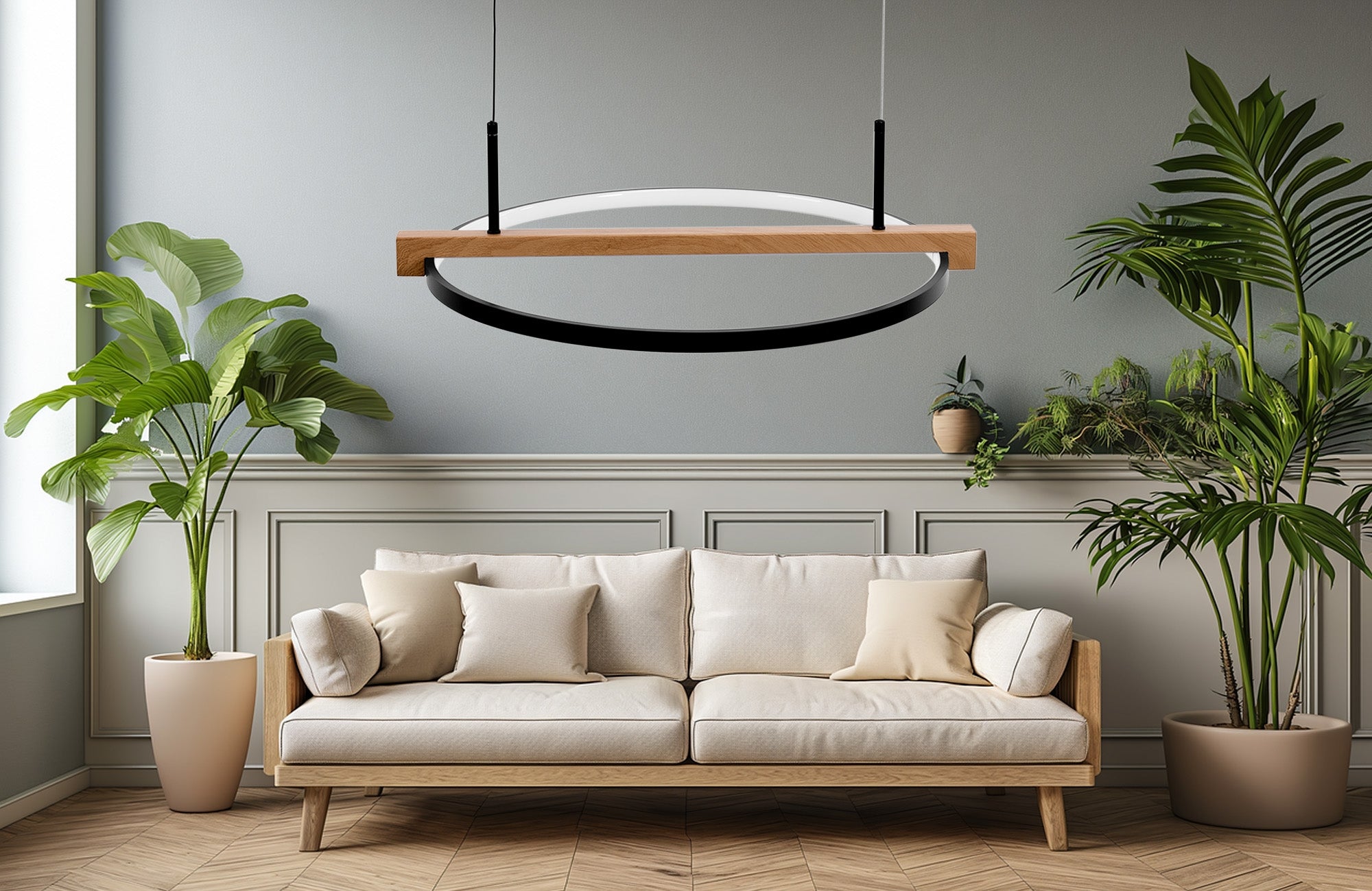 Lampa Led Wisząca Drewno App1530-cp  4