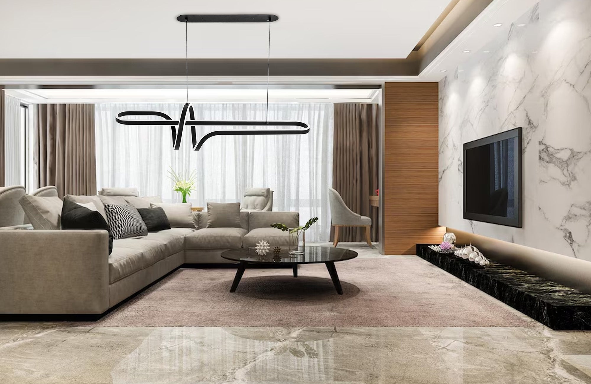 Lampa Wisząca Led G038-cp Czarna  6