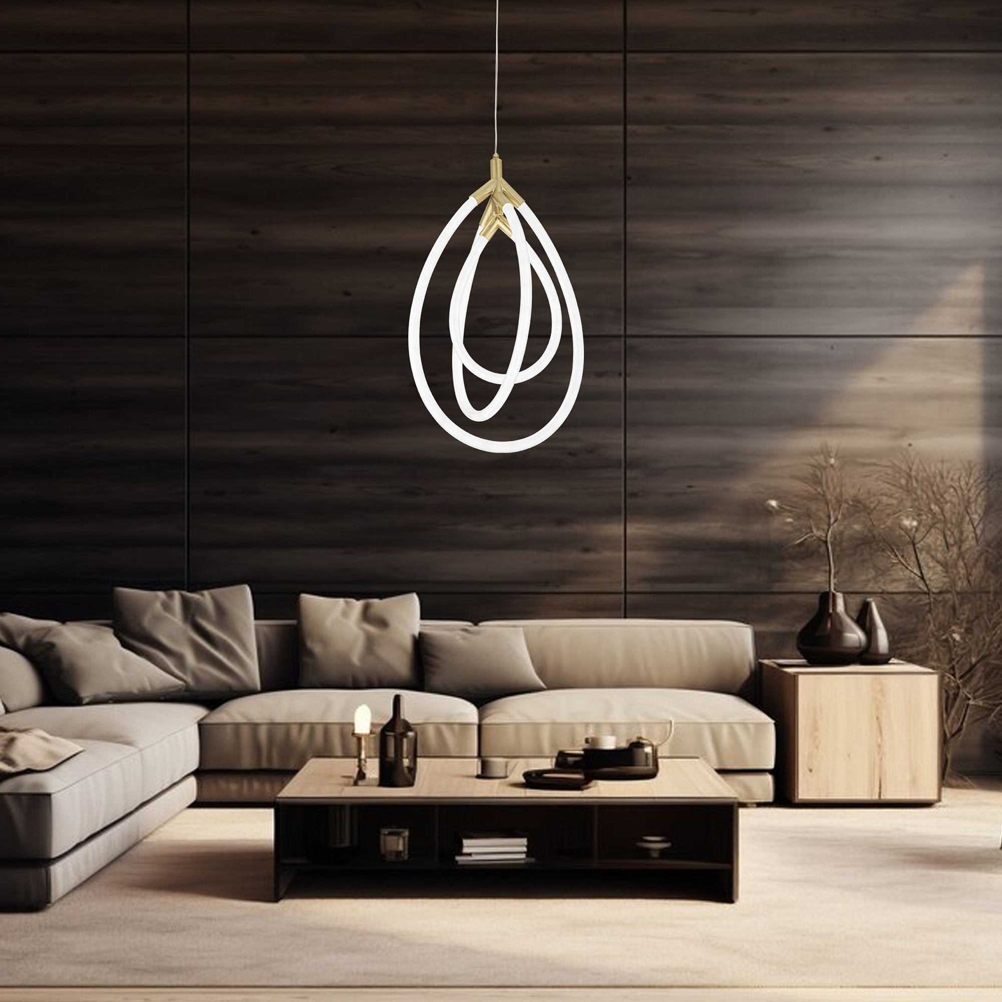 Lampa Wisząca Led G018-cp Złota  2