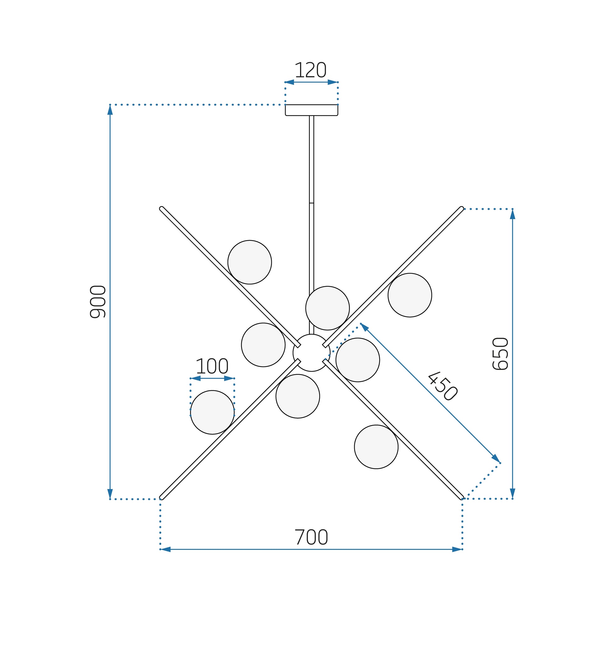 Lampa Wisząca APP998-12CP Złota  6