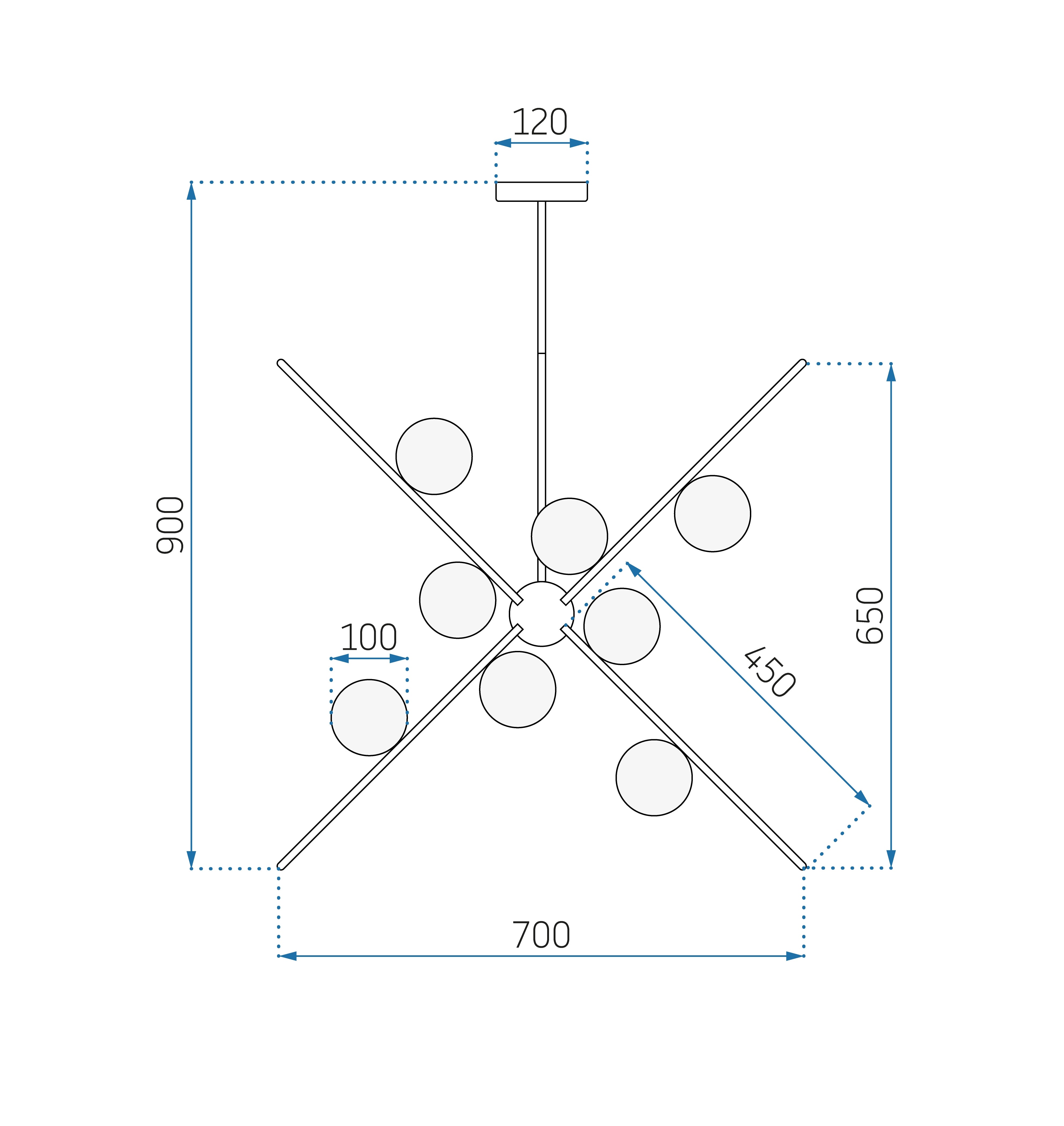 Lampa Wisząca APP998-12CP Złota  6