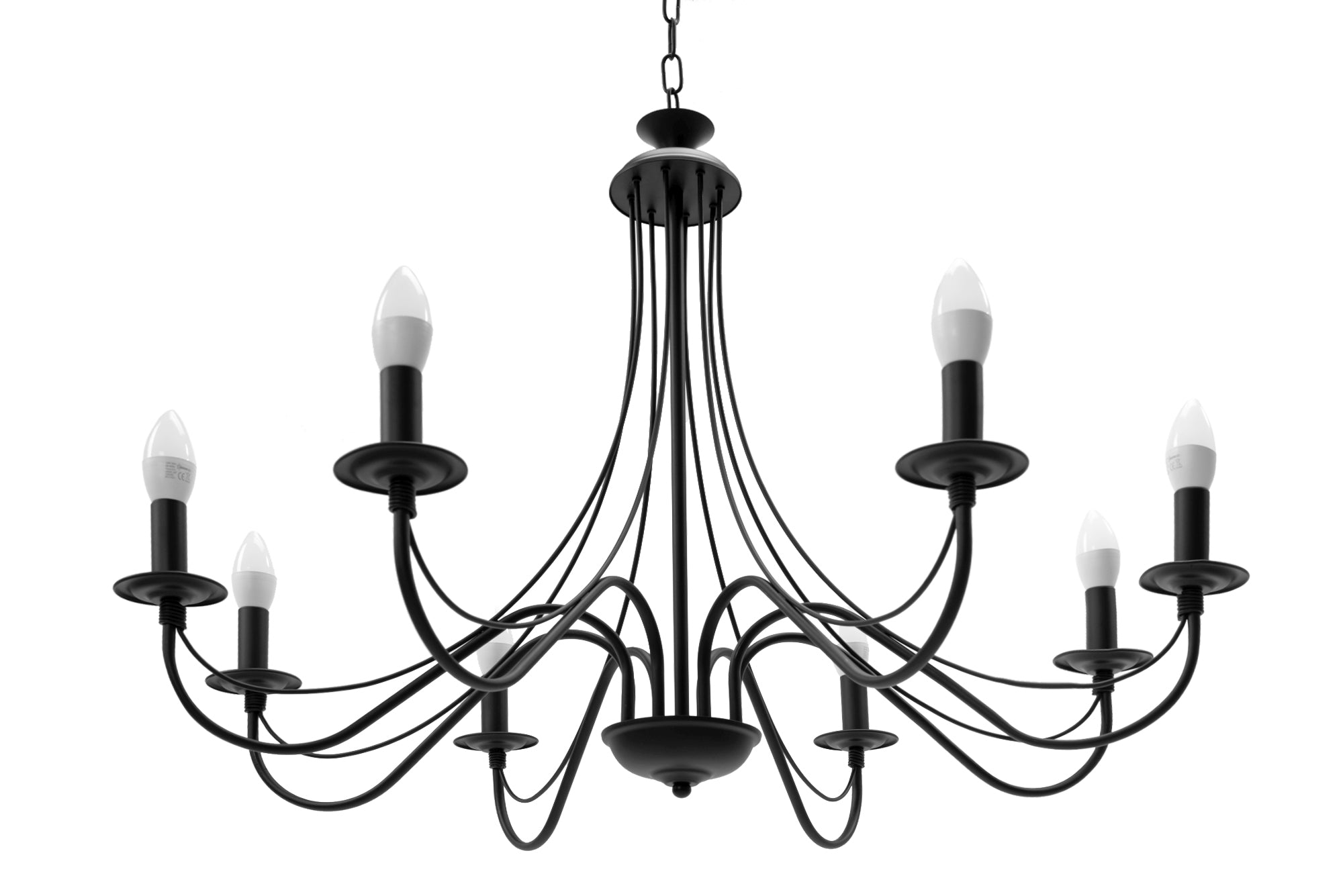 Lampa Sufitowa Wisząca Rustykalna APP648-8CP Czarna  2