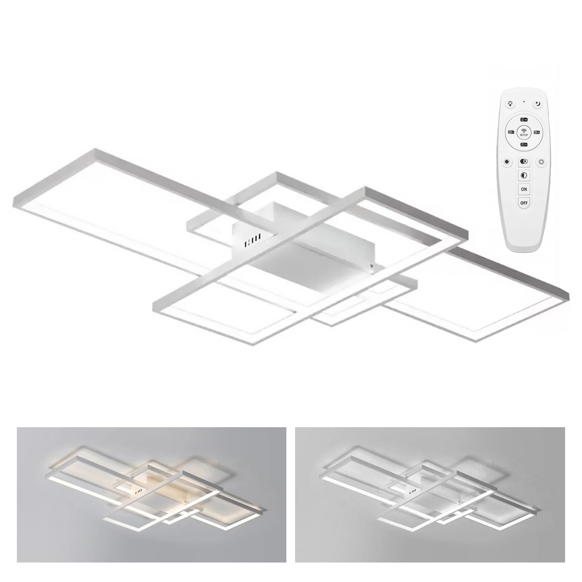 Lampa Sufitowa Nowoczesna Led + Pilot App660 Biała  2