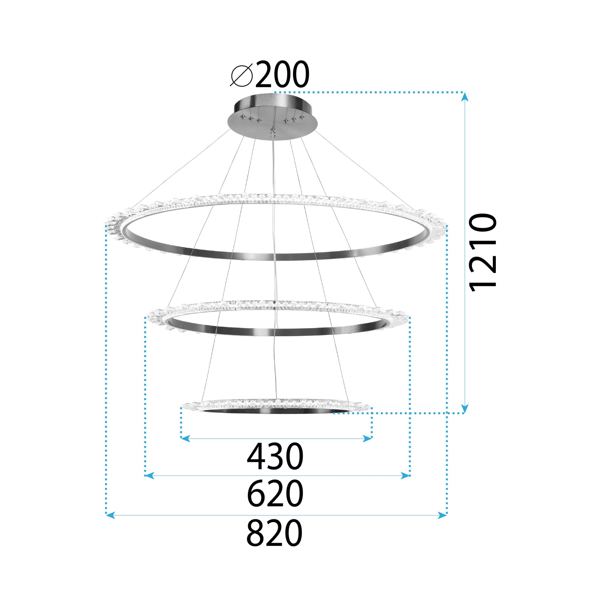 Kryształowa Lampa Sufitowa Led APP1609-3C Złota  6