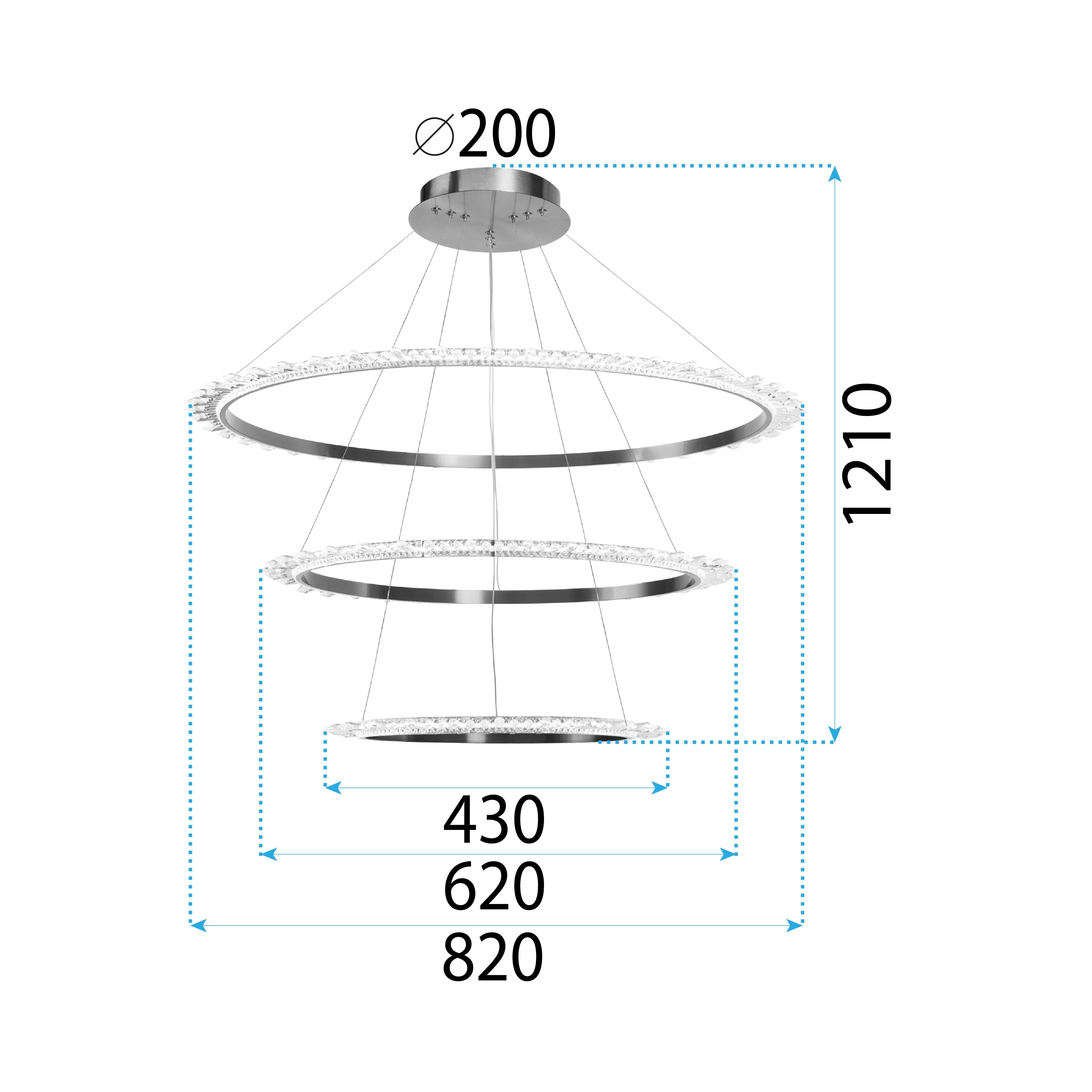 Kryształowa Lampa Sufitowa Led APP1609-3C Złota  6