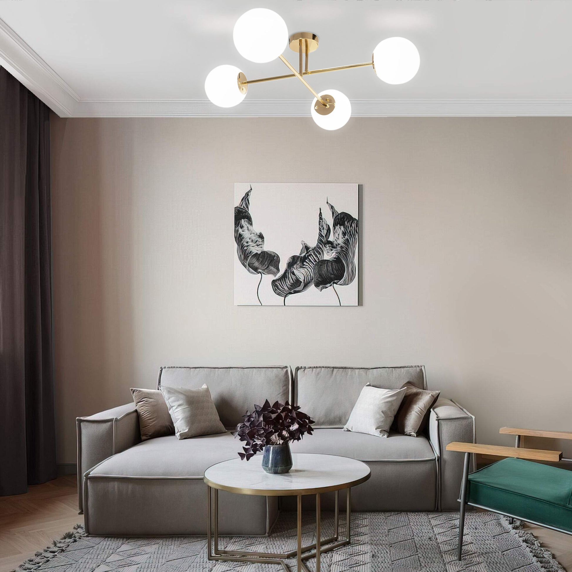 Lampa Sufitowa APP1248-4CP Złota  5