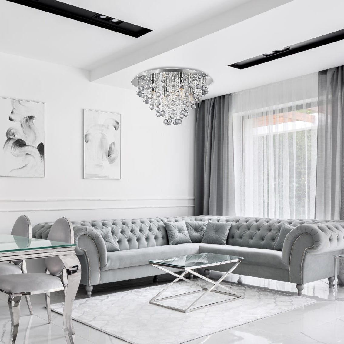 Kryształowa Lampa Sufitowa Plafon APP514-5C Cristal  2