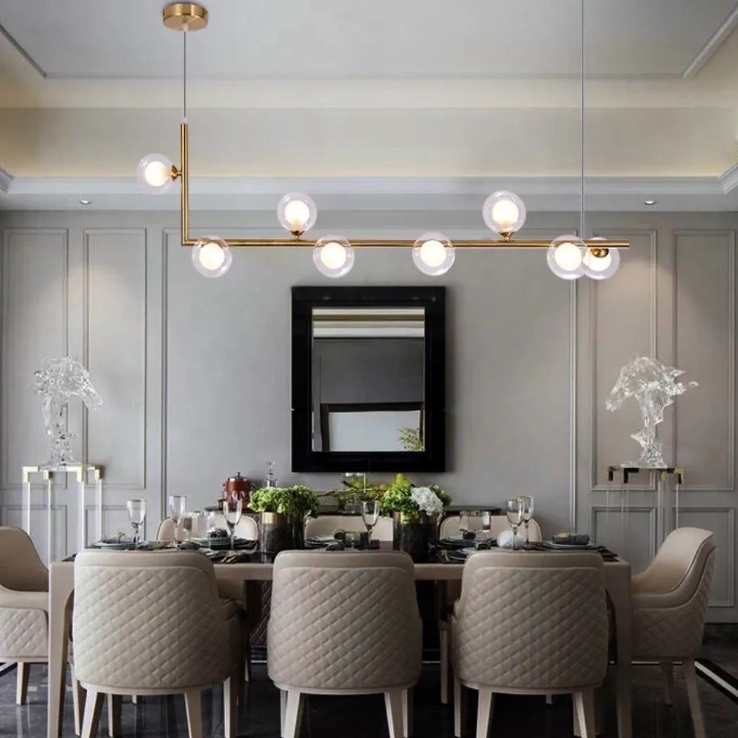 Lampa Wisząca Szklane Kule 8 Szt APP615-8CP Złota  2