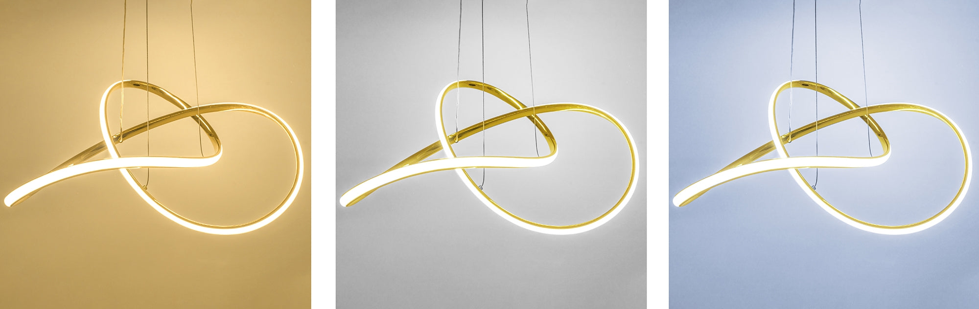 Lampa Sufitowa Wisząca Ring Nowoczesna Led + Pilot App394-cp Złota  5