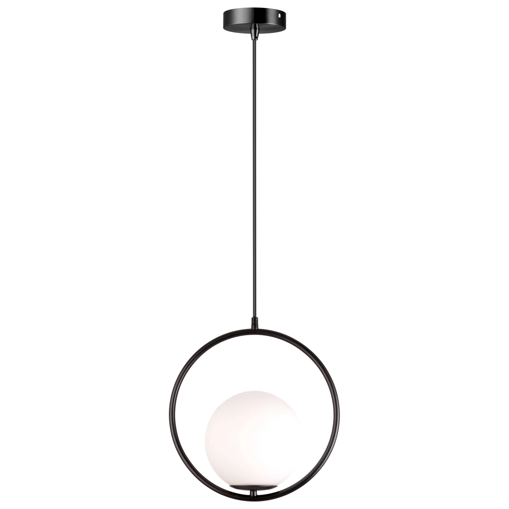 Lampa Sufitowa Wisząca Szklana Kula G110-1w Czarna  1