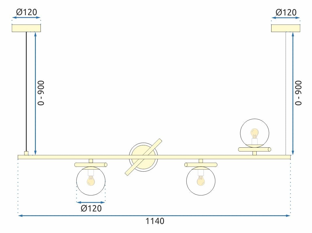 Lampa Sufitowa Wisząca Gold APP1665-4CP  5
