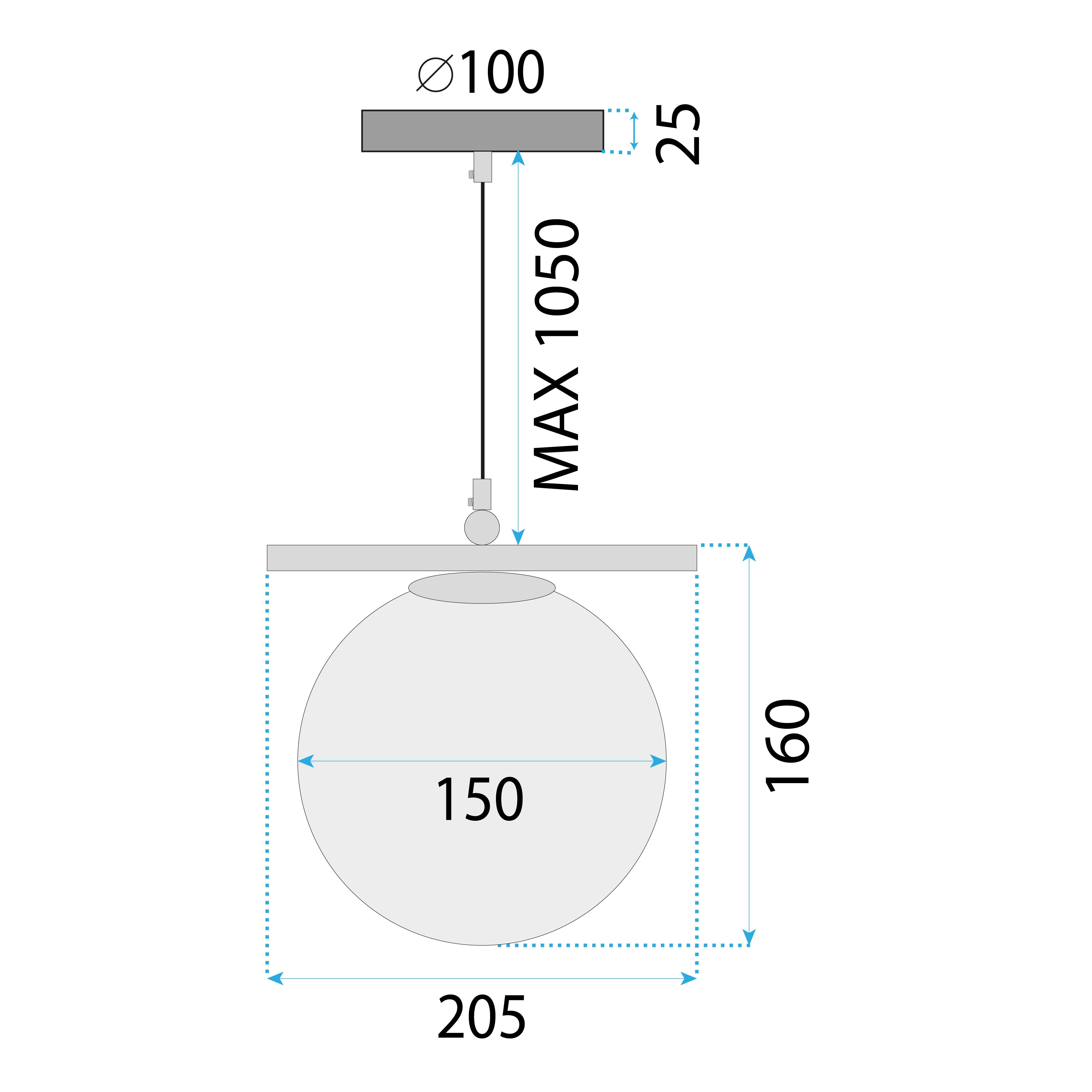 Złota Lampa Wisząca Biała Kula APP1667-1CP  6