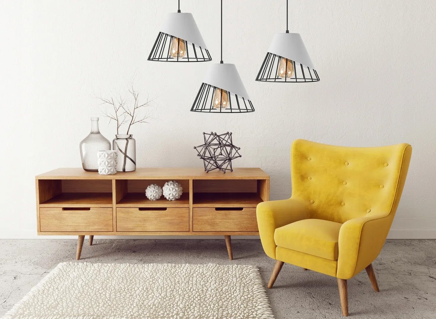 Lampa Sufitowa Wisząca Klosz Metal APP228-1CP Biała  3