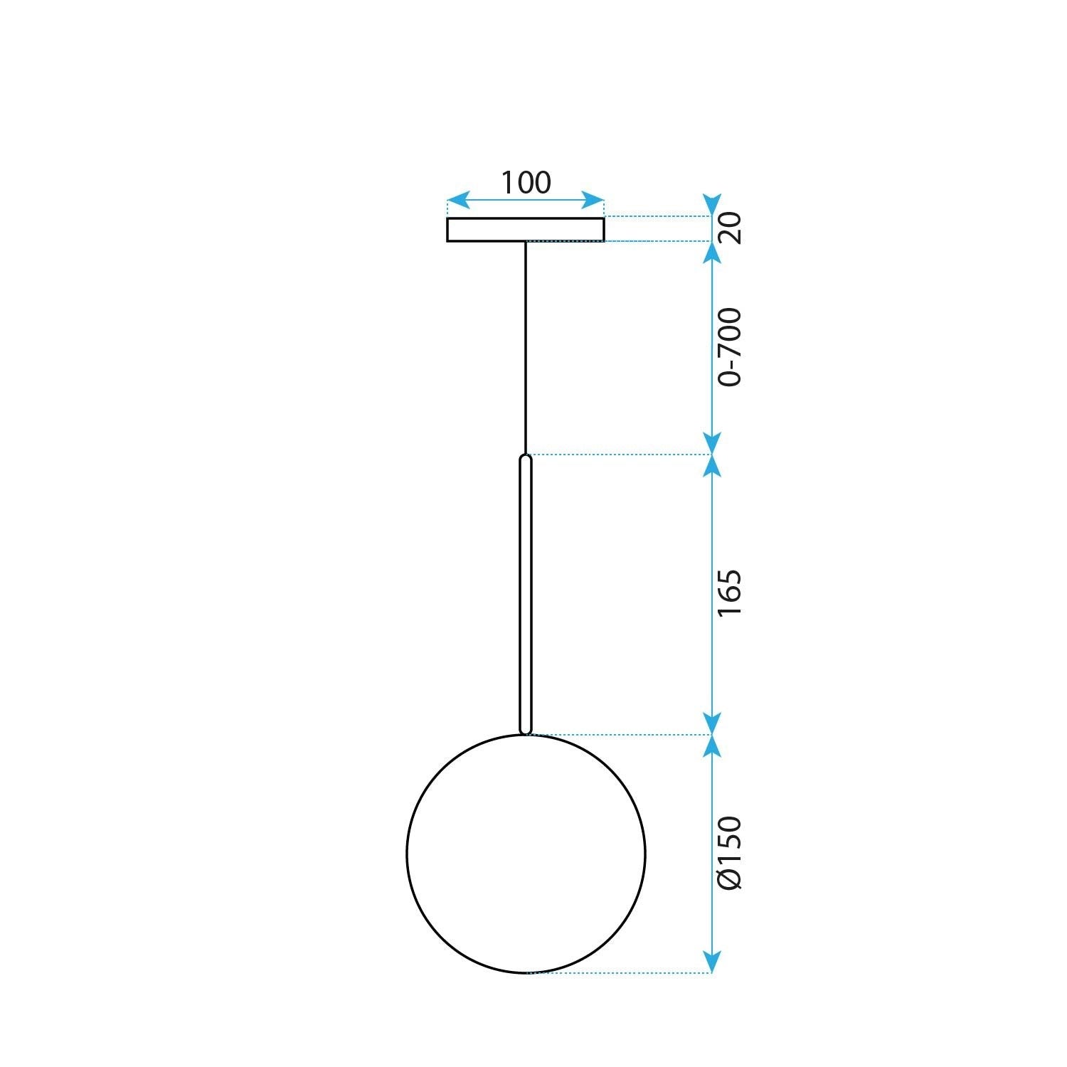 Lampa Sufitowa Wisząca Szklana Kula Czarny Chrom 15cm APP1682-1CP  3