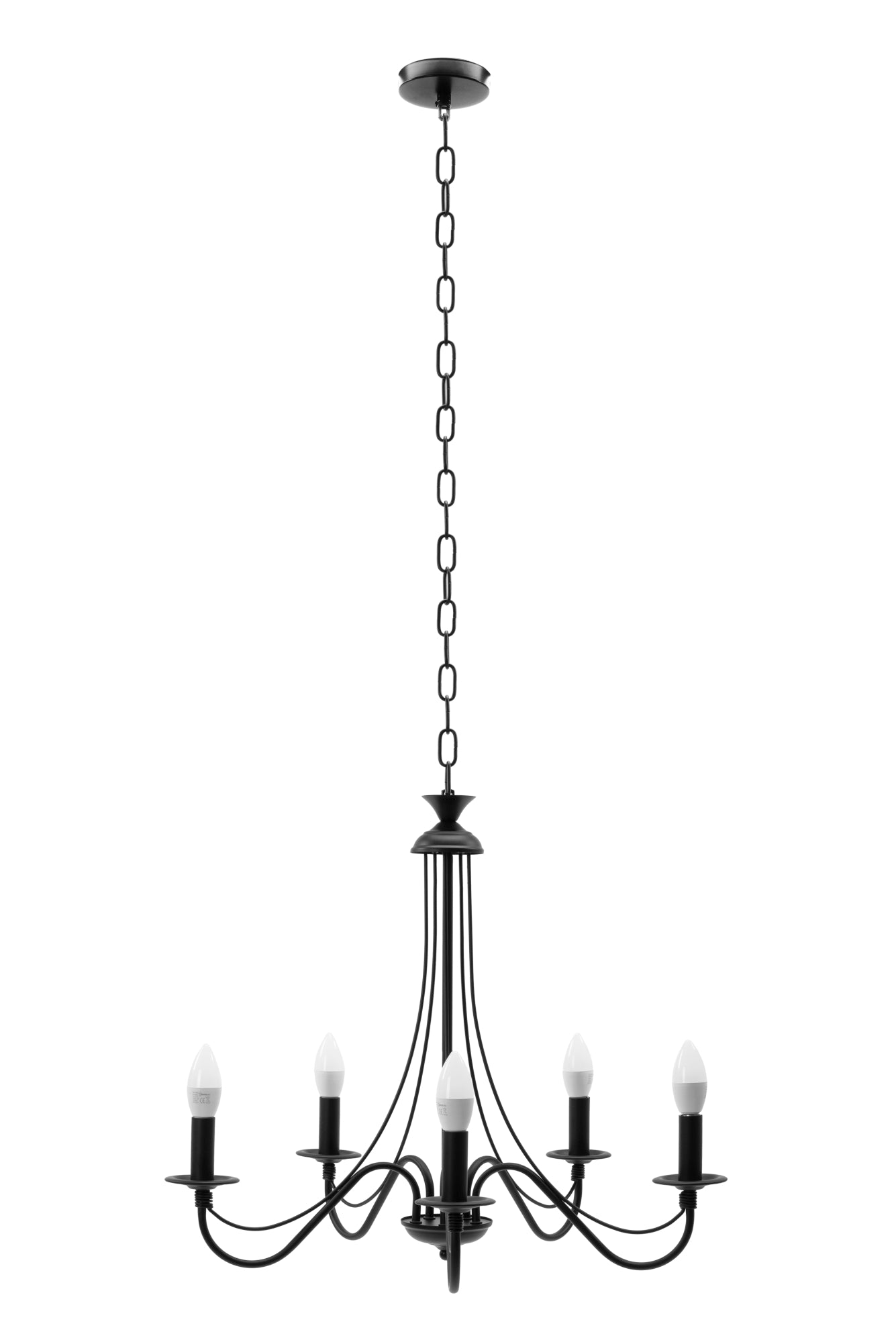 Lampa Sufitowa Wisząca Rustykalna APP647-5CP Czarna  1