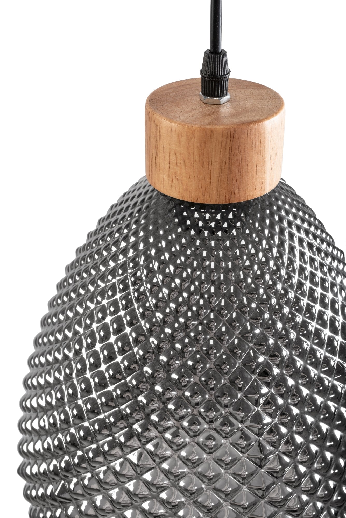 Lampa Sufitowa Szklana Retro APP897-1CP Czarna  2