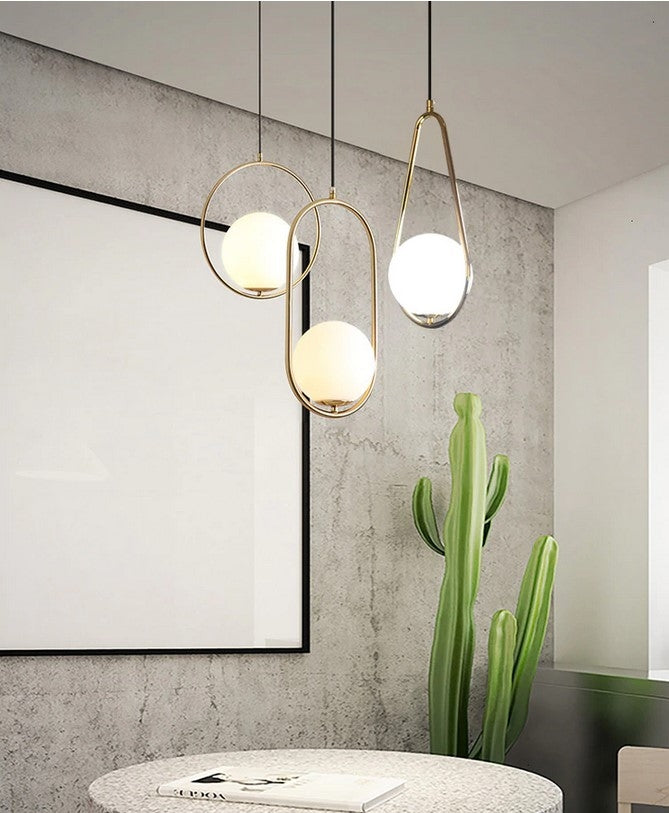 Lampa Sufitowa Wisząca Szklana Kula APP472-1CP Biała  3