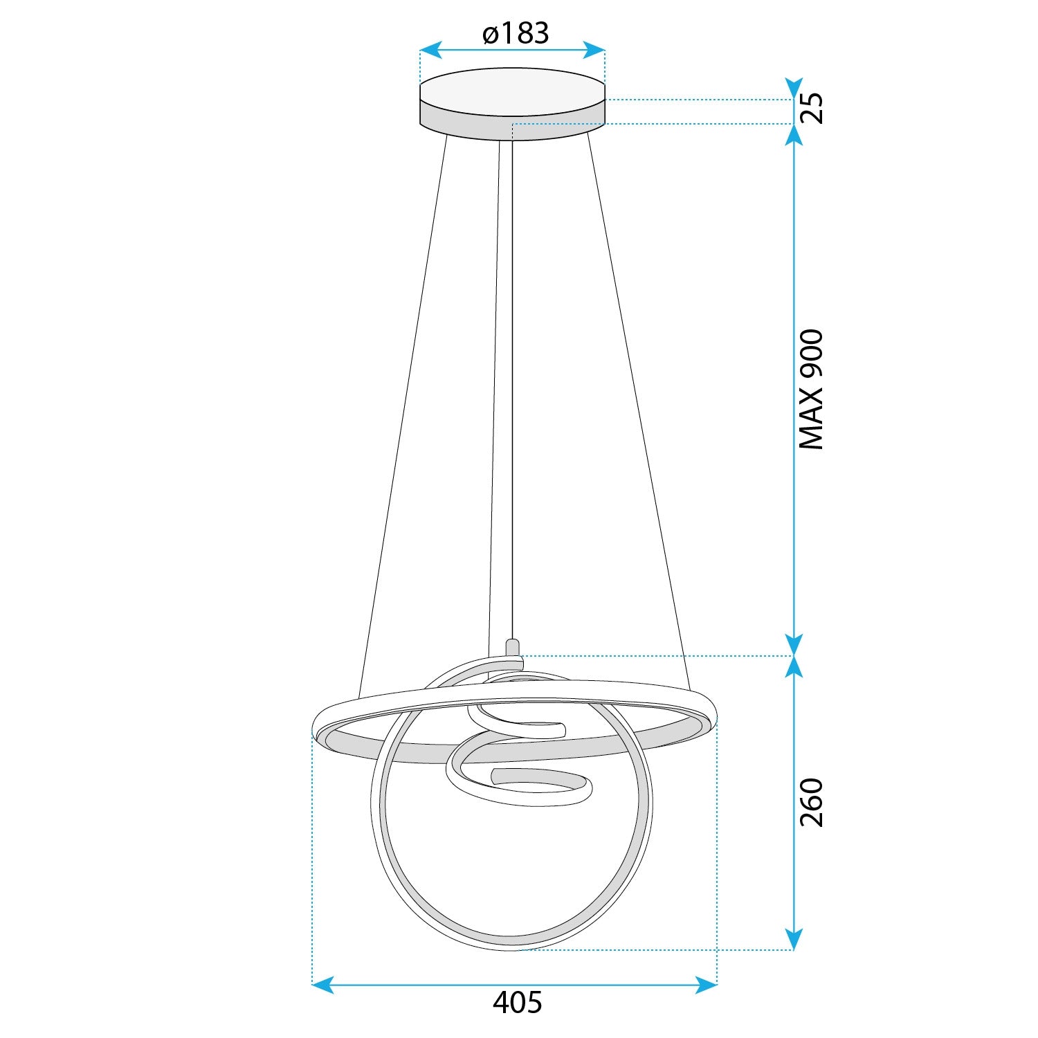 Lampa Wisząca Led G066-cp Złota  6