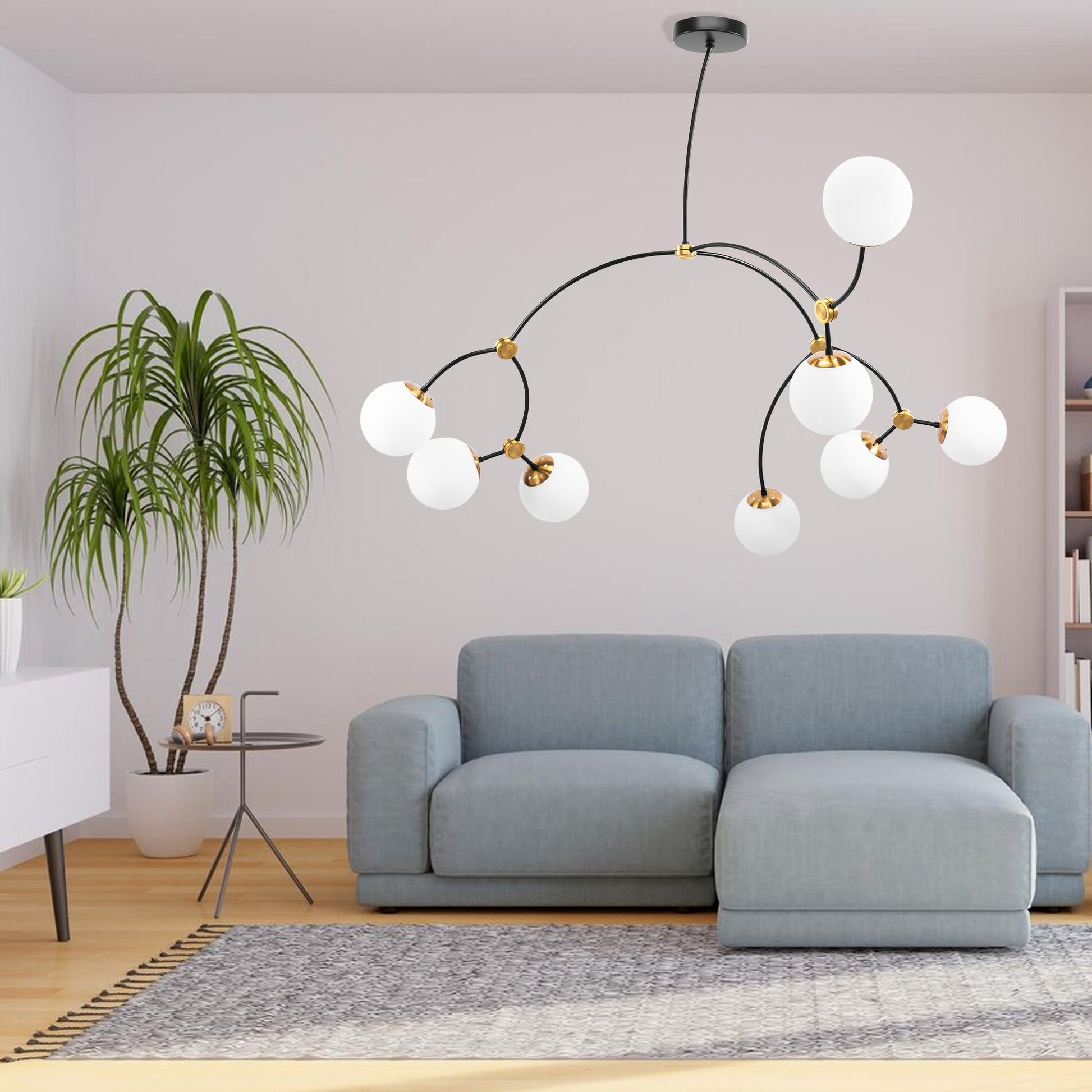 Lampa Wisząca Sufitowa Czarny Mat APP1673-8CP  7