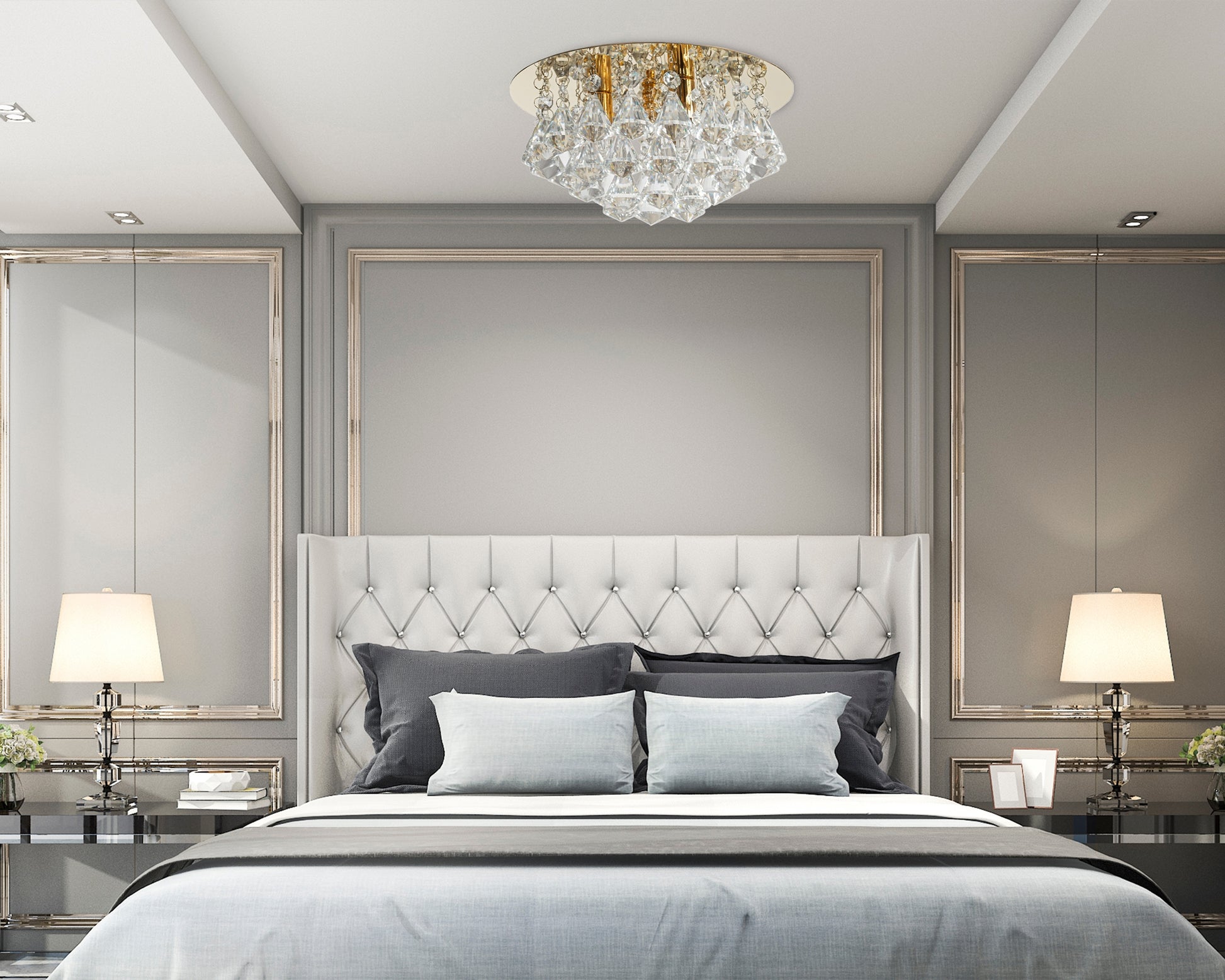 Lampa Kryształowa Plafon APP1038-3CP Złota  5