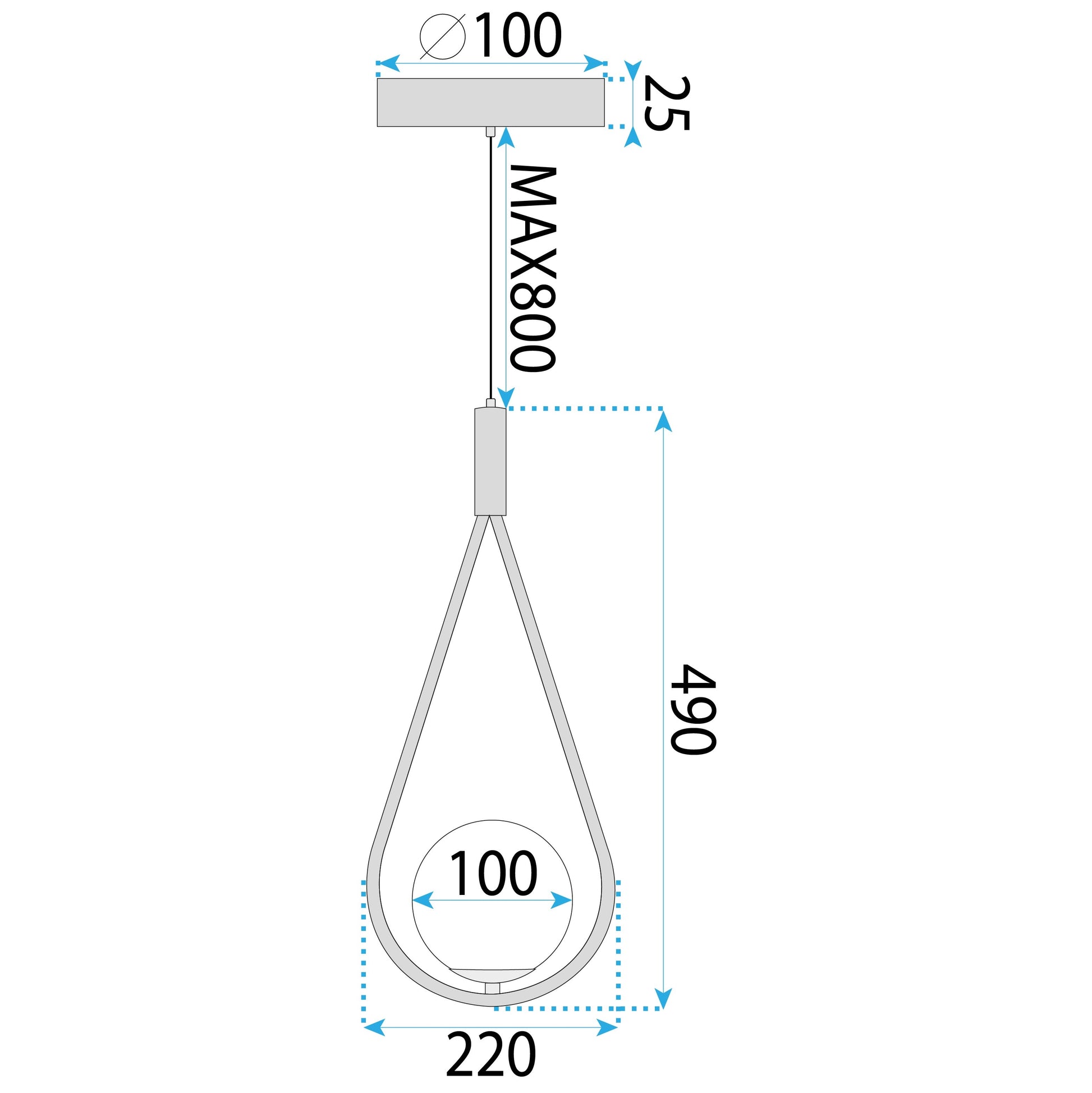 Lampa Wisząca Szklana Kula G111-1w Czarna E27  5