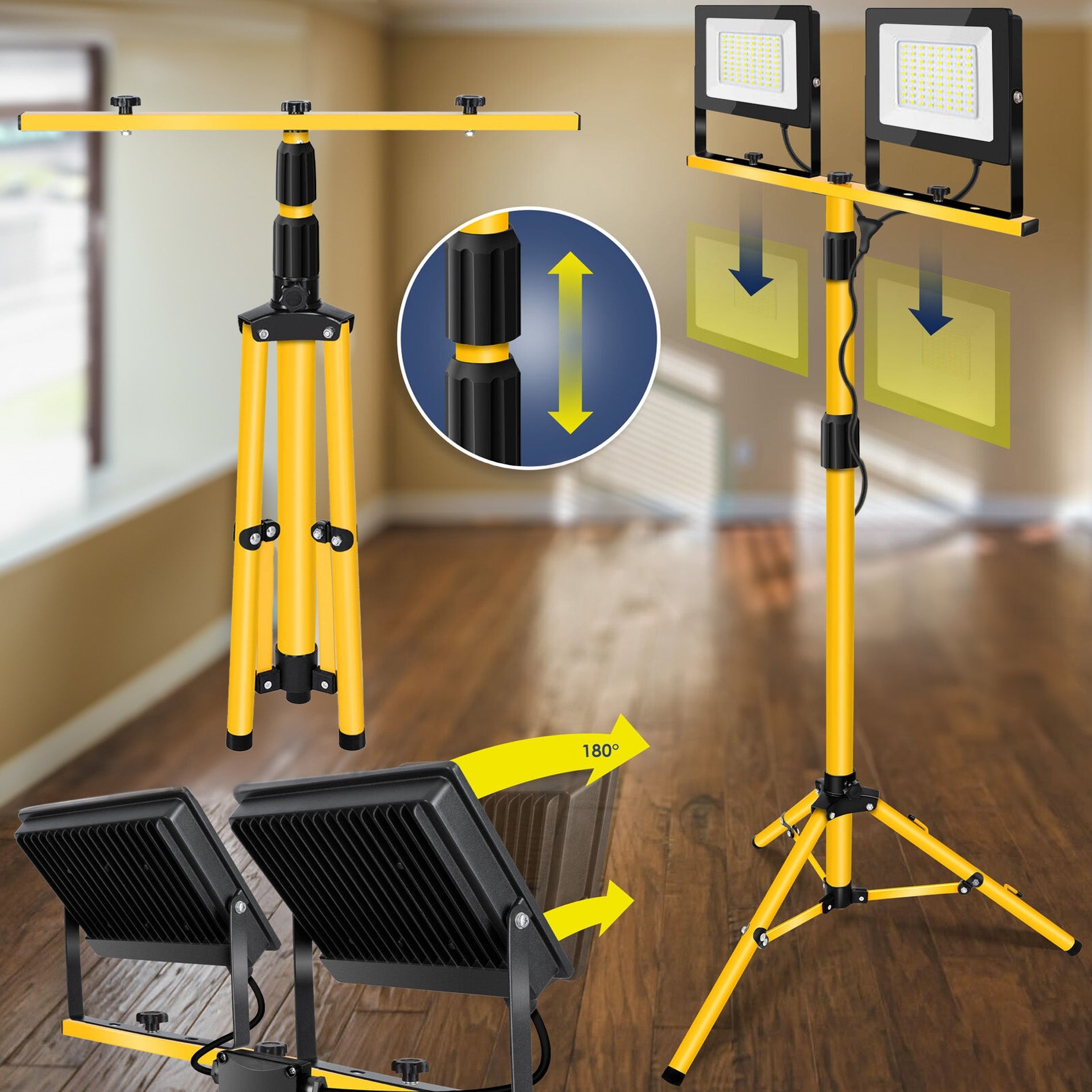 Halogen Led Budowlany Na Statywie Rsl006-2x100n  2