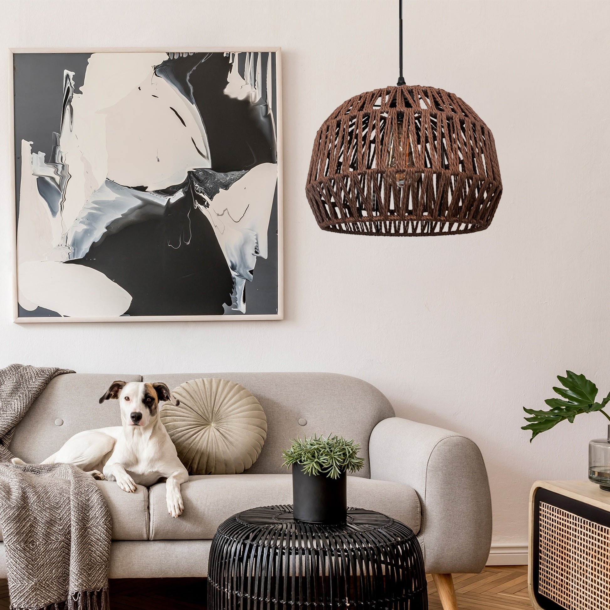 Lampa Wisząca Boho APP1292-1CP Brązowa  2