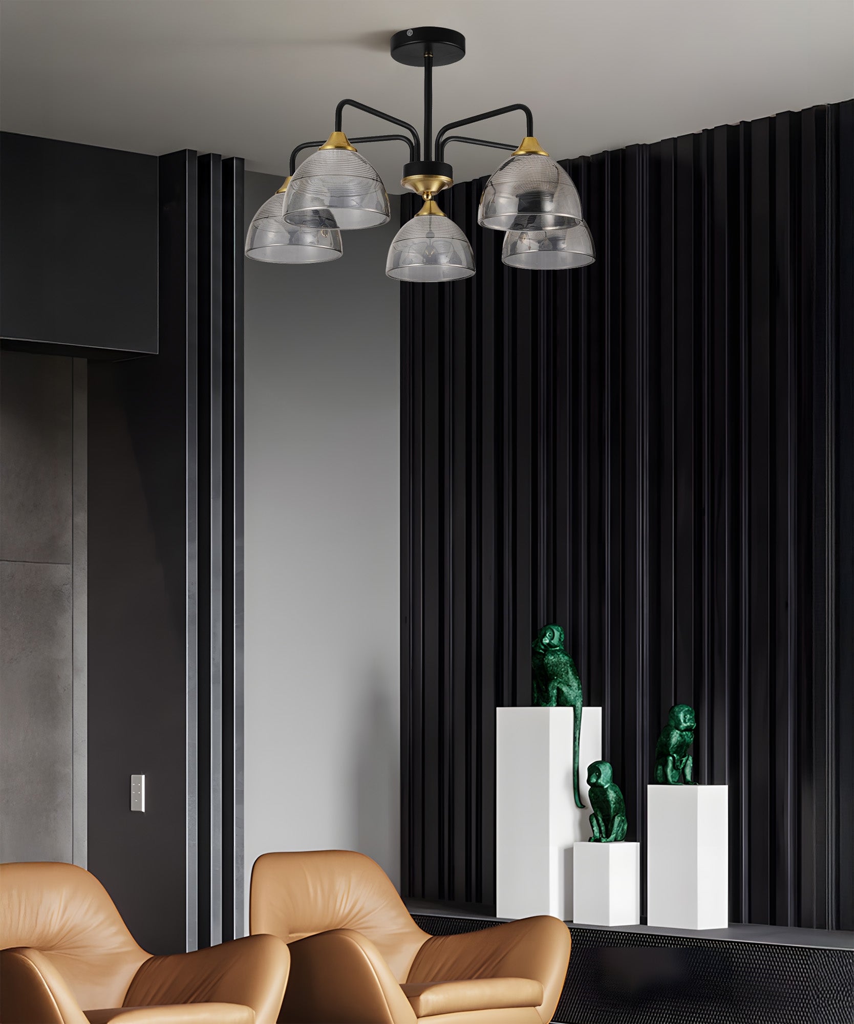 Lampa Sufitowa Wisząca G085-5c Czarna Lustrzana  6