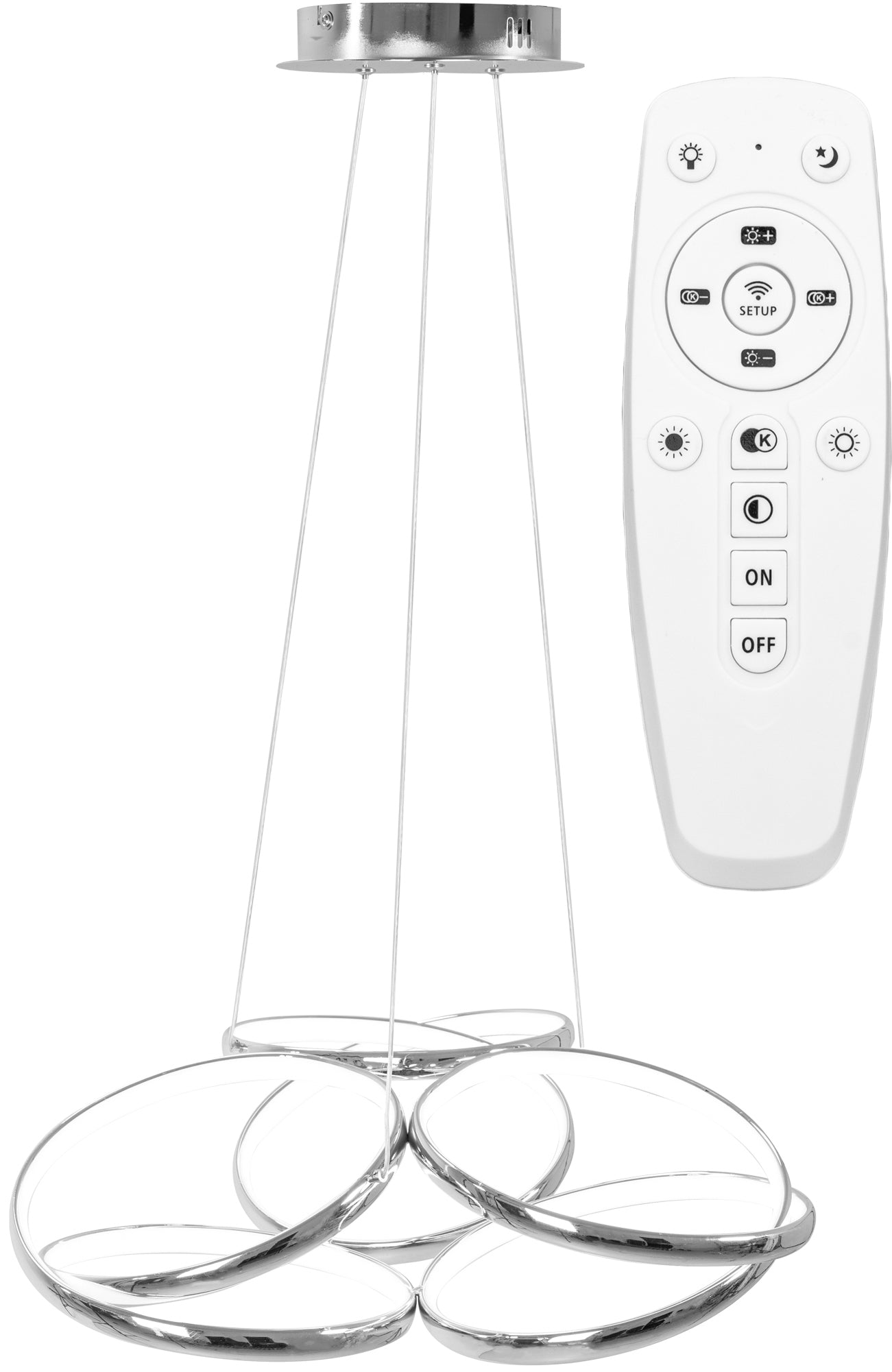 Lampa Sufitowa Nowoczesna Led + Pilot App795-cp Flat Chrom  1