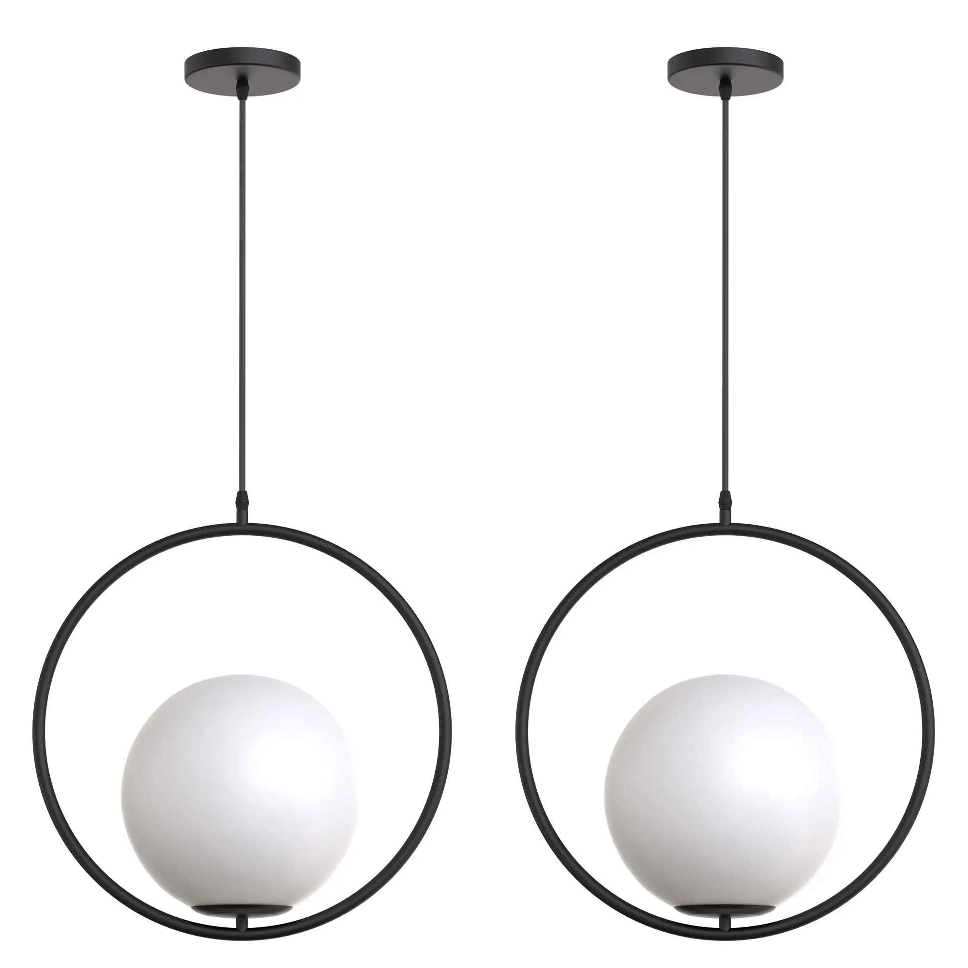 Lampa Sufitowa Wisząca Szklana Kula G110-1w Czarna  3