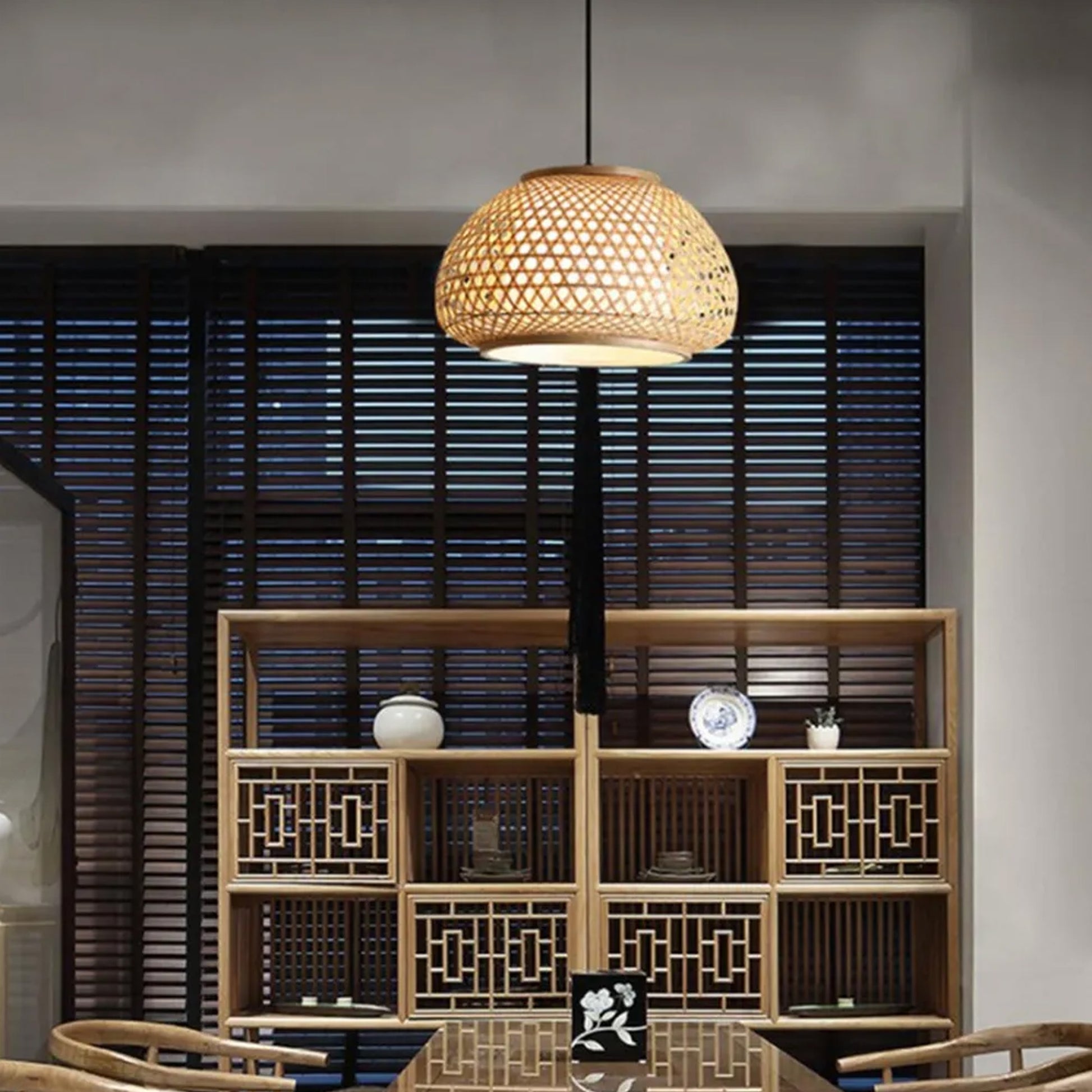 Lampa Wisząca Bambusowa APP1648-1CP  5