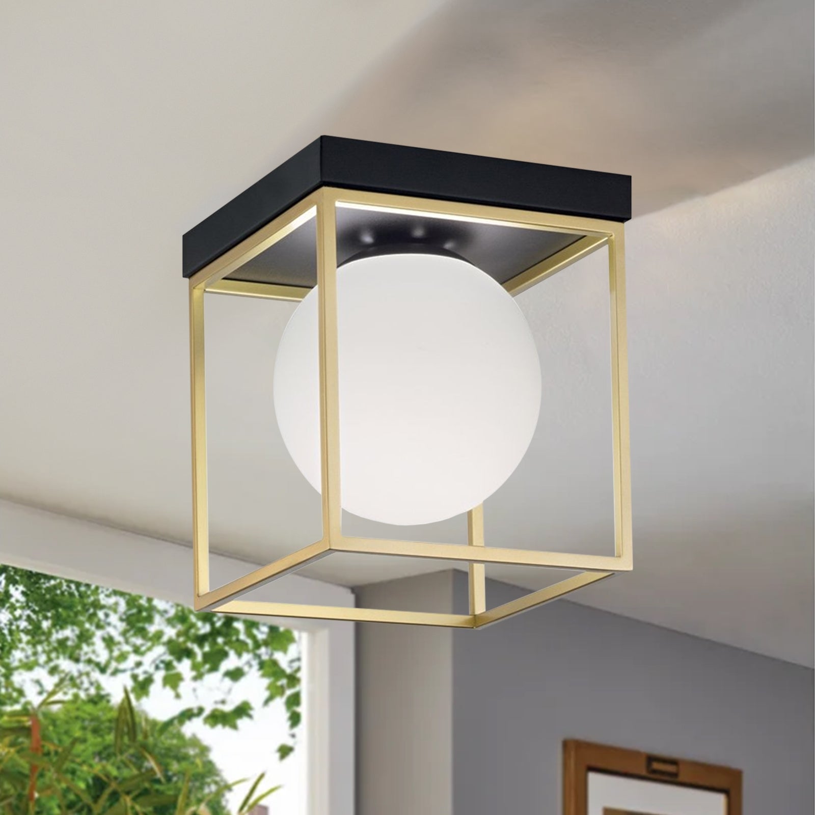 Lampa Sufitowa Plafon APP1166-1C Gold White  2