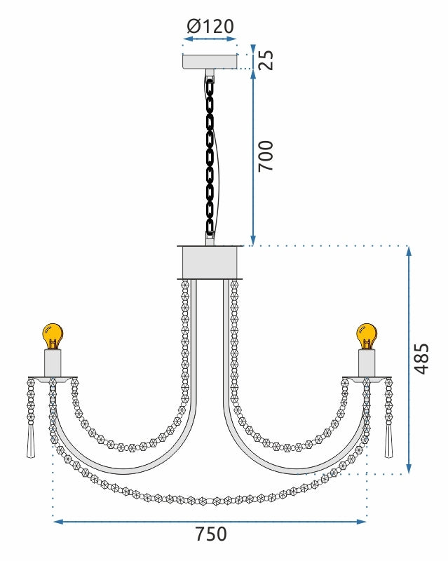 Lampa Kryształowa Żyrandol APP766-8CP Złota  11