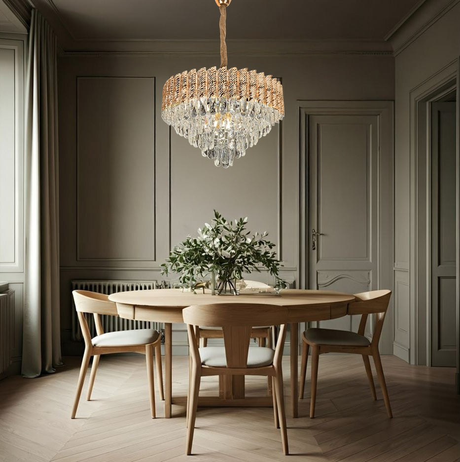 Lampa Wisząca Z Kryształami G054-cp 50cm Złota  3