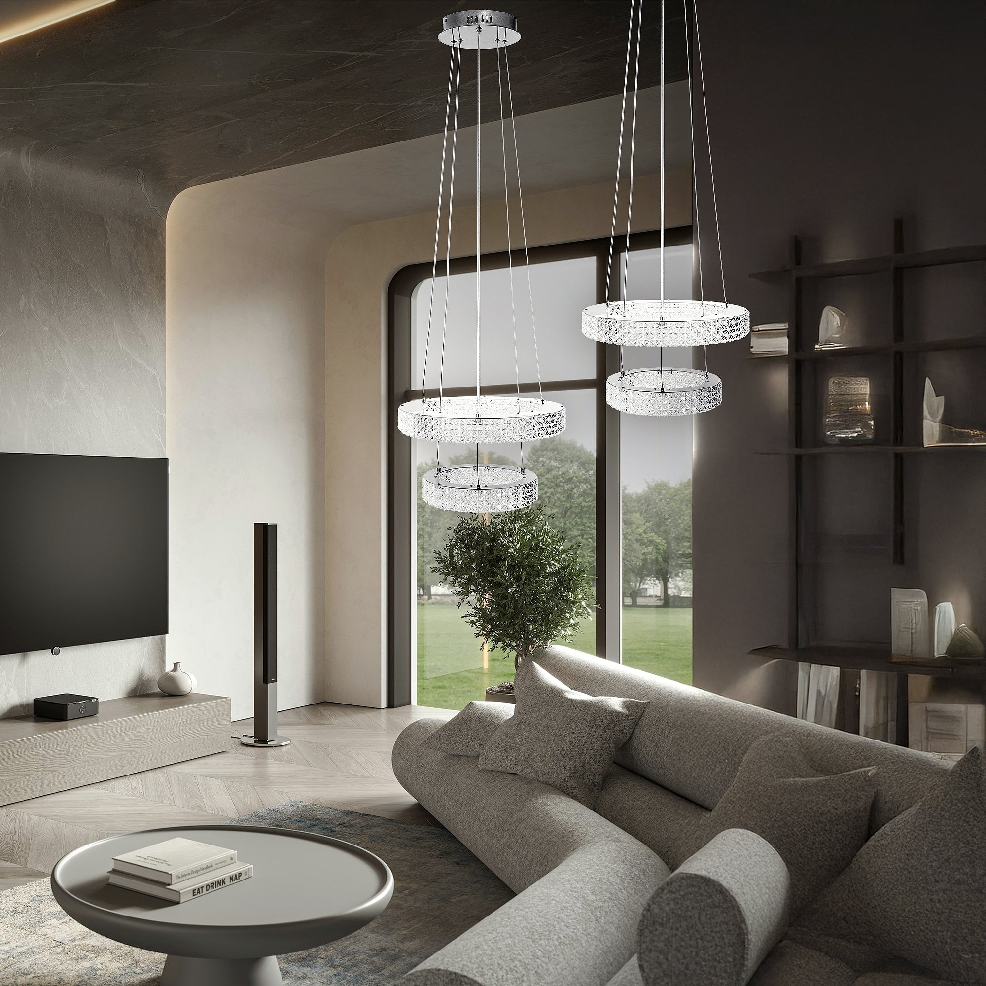 Lampa Wisząca Led Kryształowa Ms006-cp Chrom  2