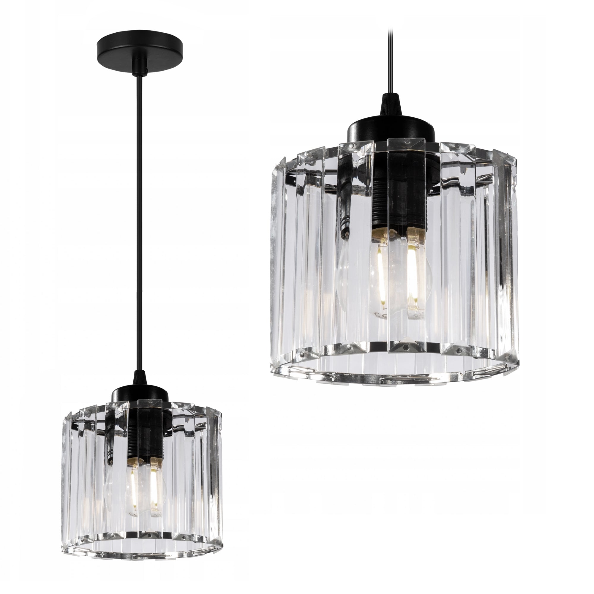 Lampa Sufitowa Kryształ APP511-1CP Czarna  1